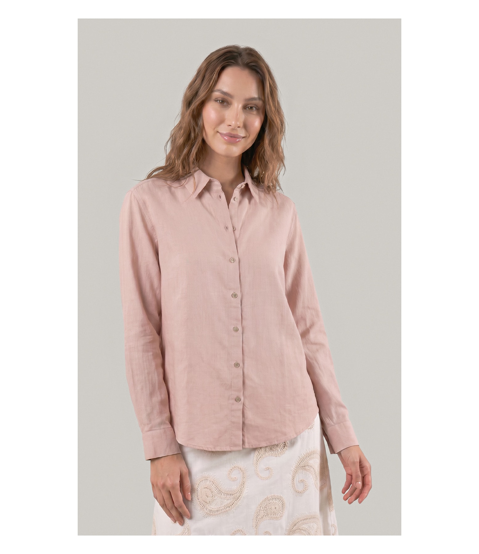 Camisa Linho  Piva  Feminino Nude