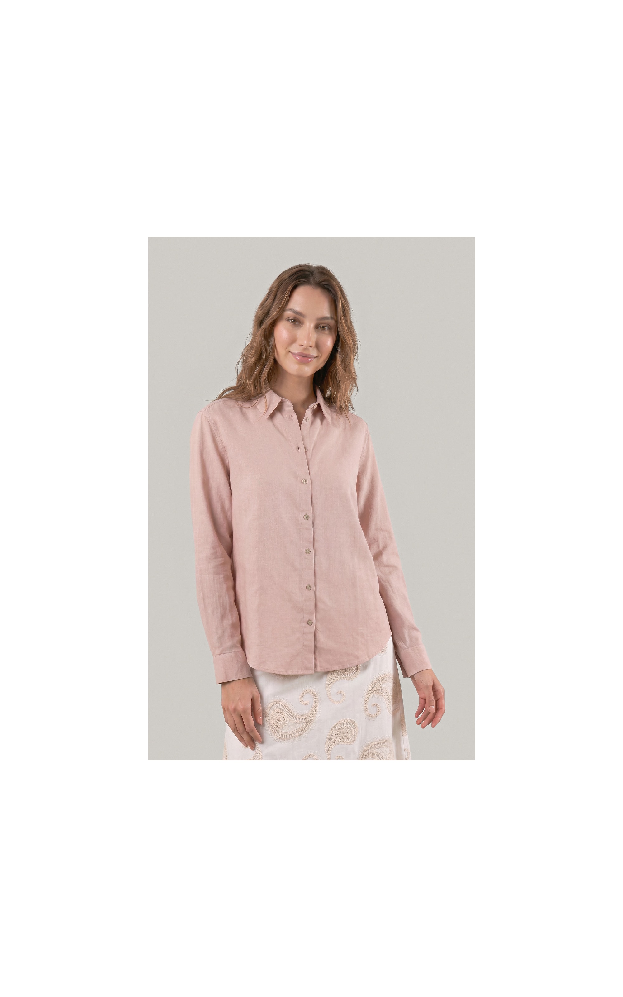 Camisa Linho  Piva  Feminino Nude