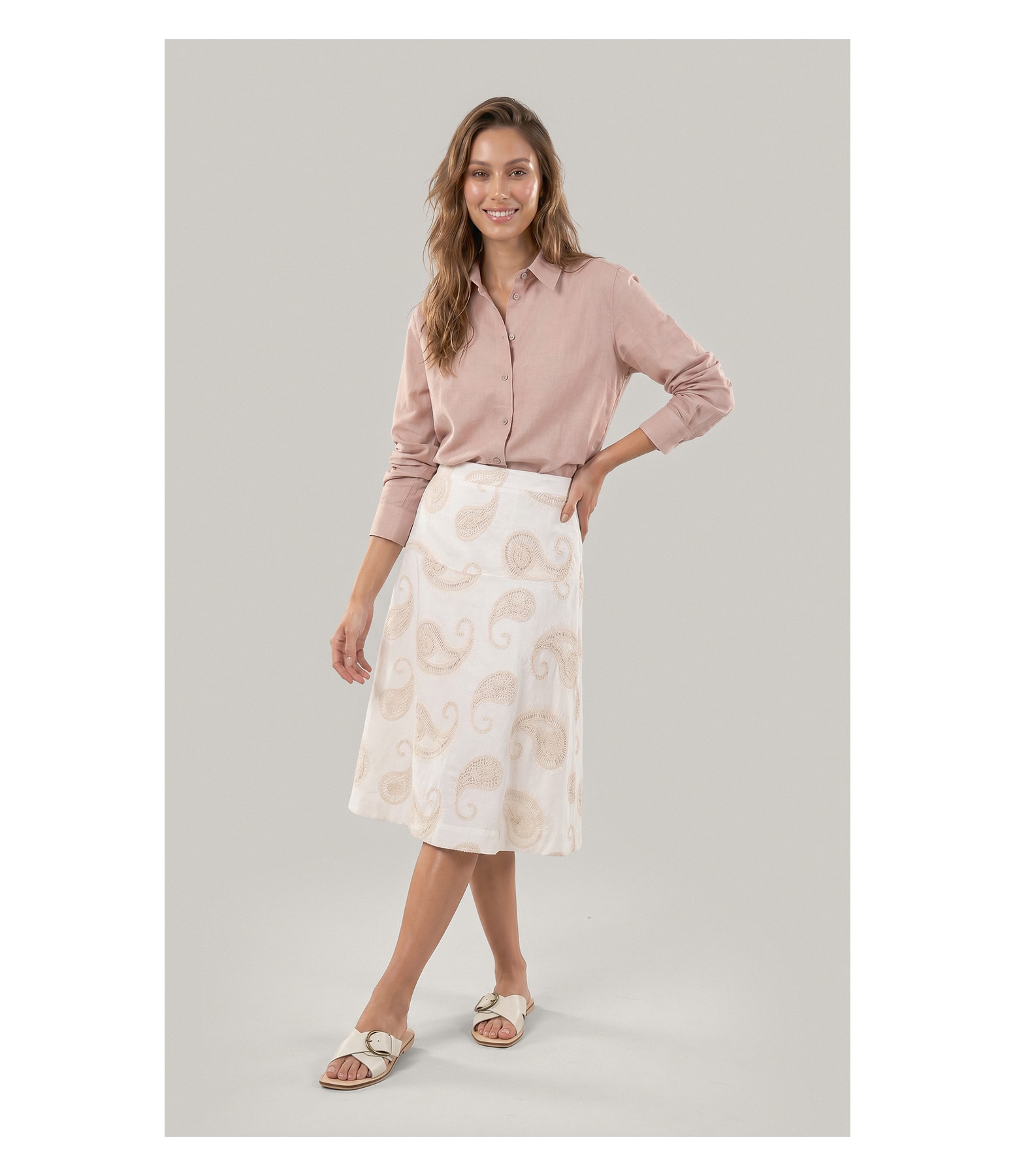 Camisa Linho  Piva  Feminino Nude