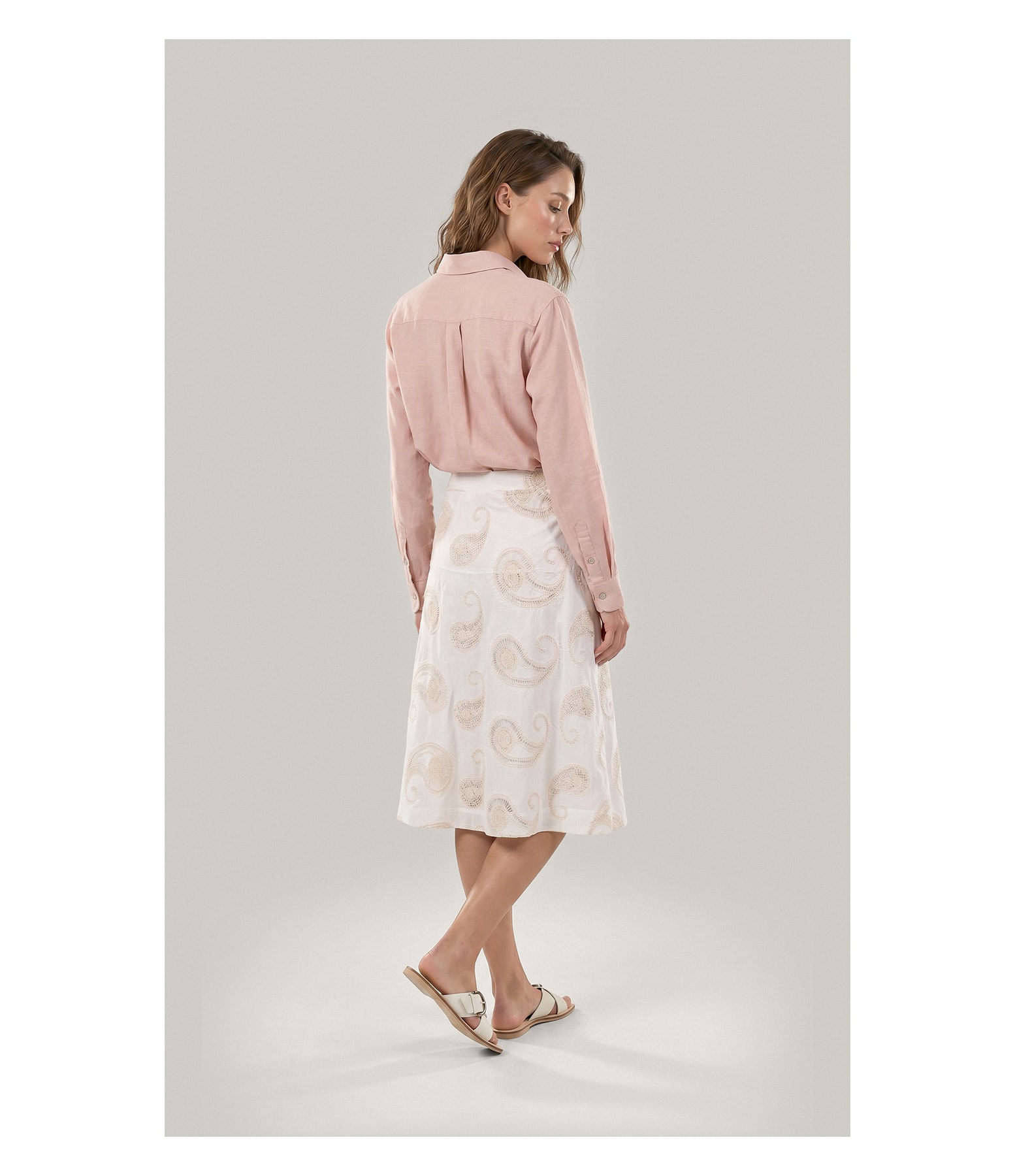 Camisa Linho  Piva  Feminino Nude