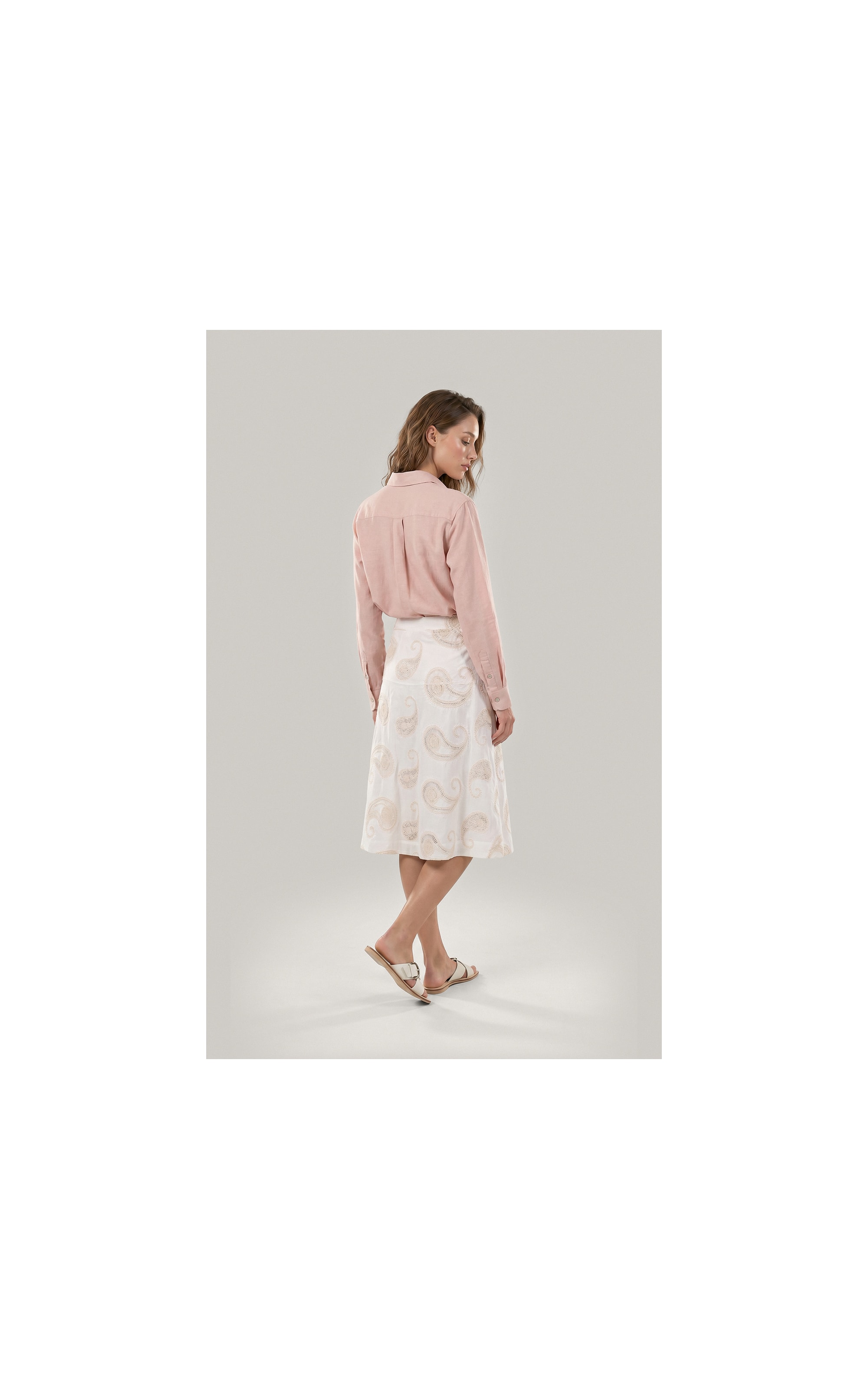 Camisa Linho  Piva  Feminino Nude