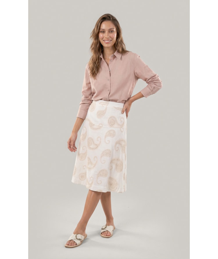 Camisa Linho  Piva  Feminino Nude