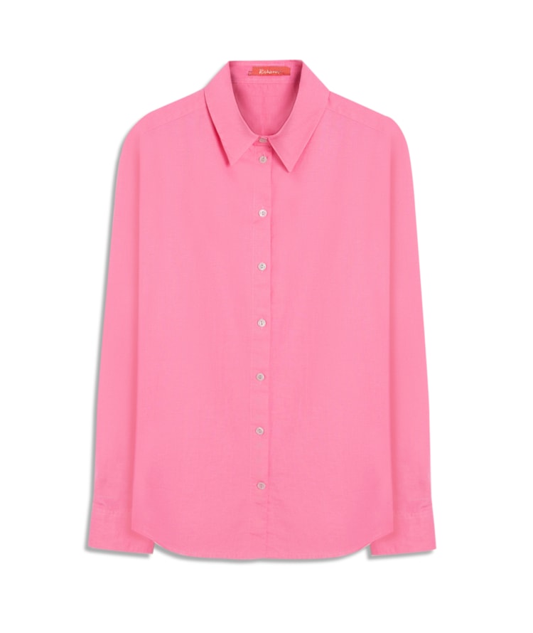 Camisa Linho  Piva  Feminino Rosa
