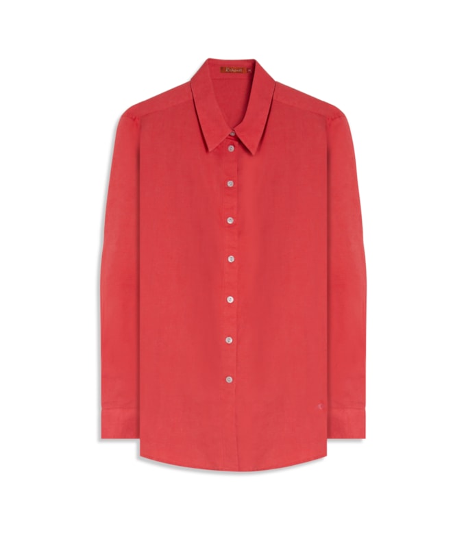 Camisa Linho  Piva  Feminino Rosa Velho