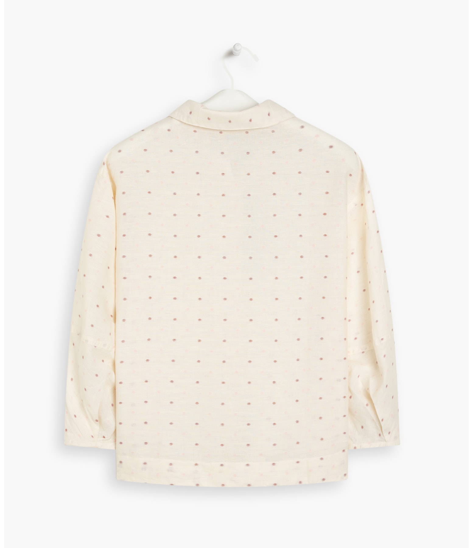 Camisa Linho  Pria Dots Off White