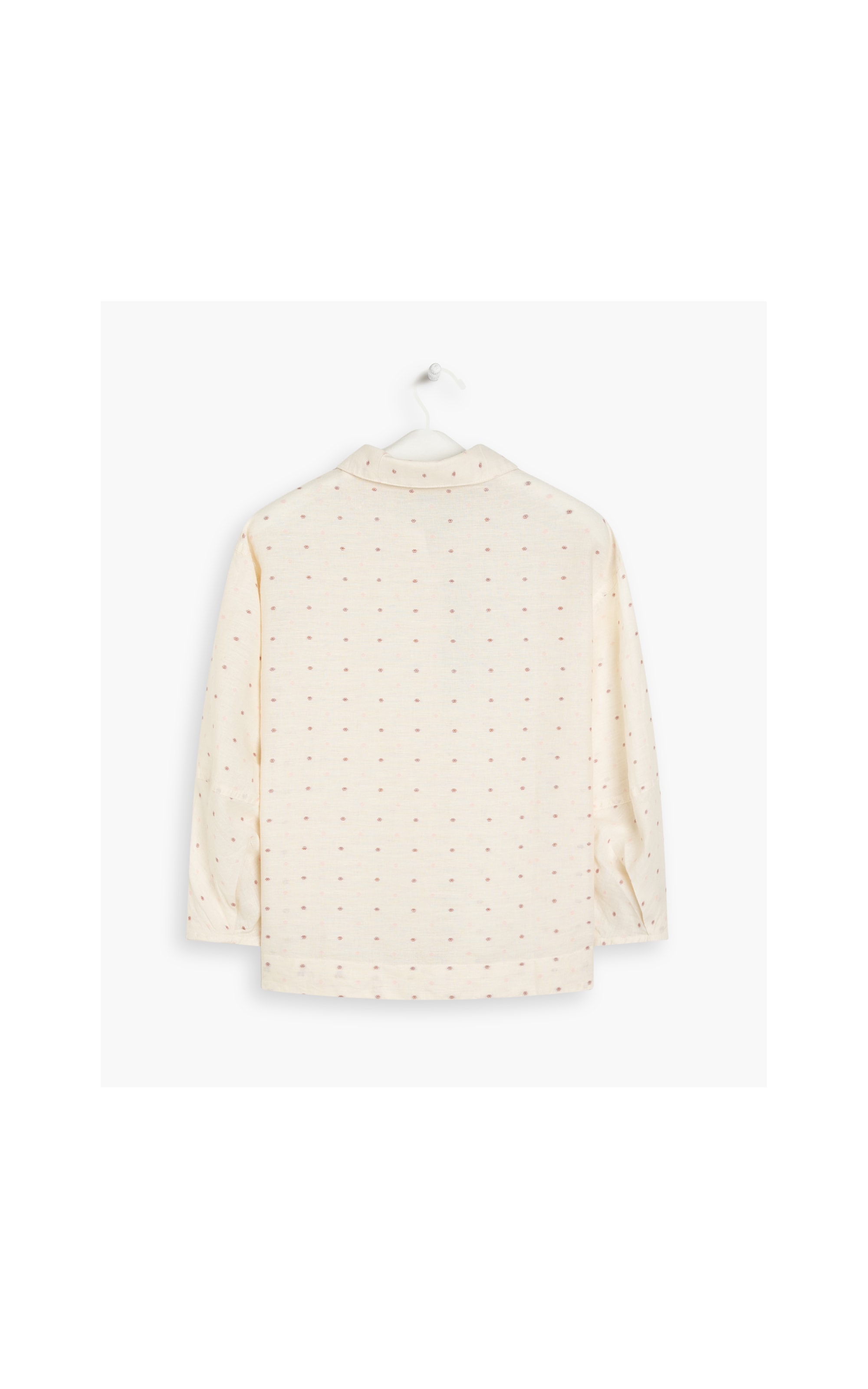 Camisa Linho  Pria Dots Off White