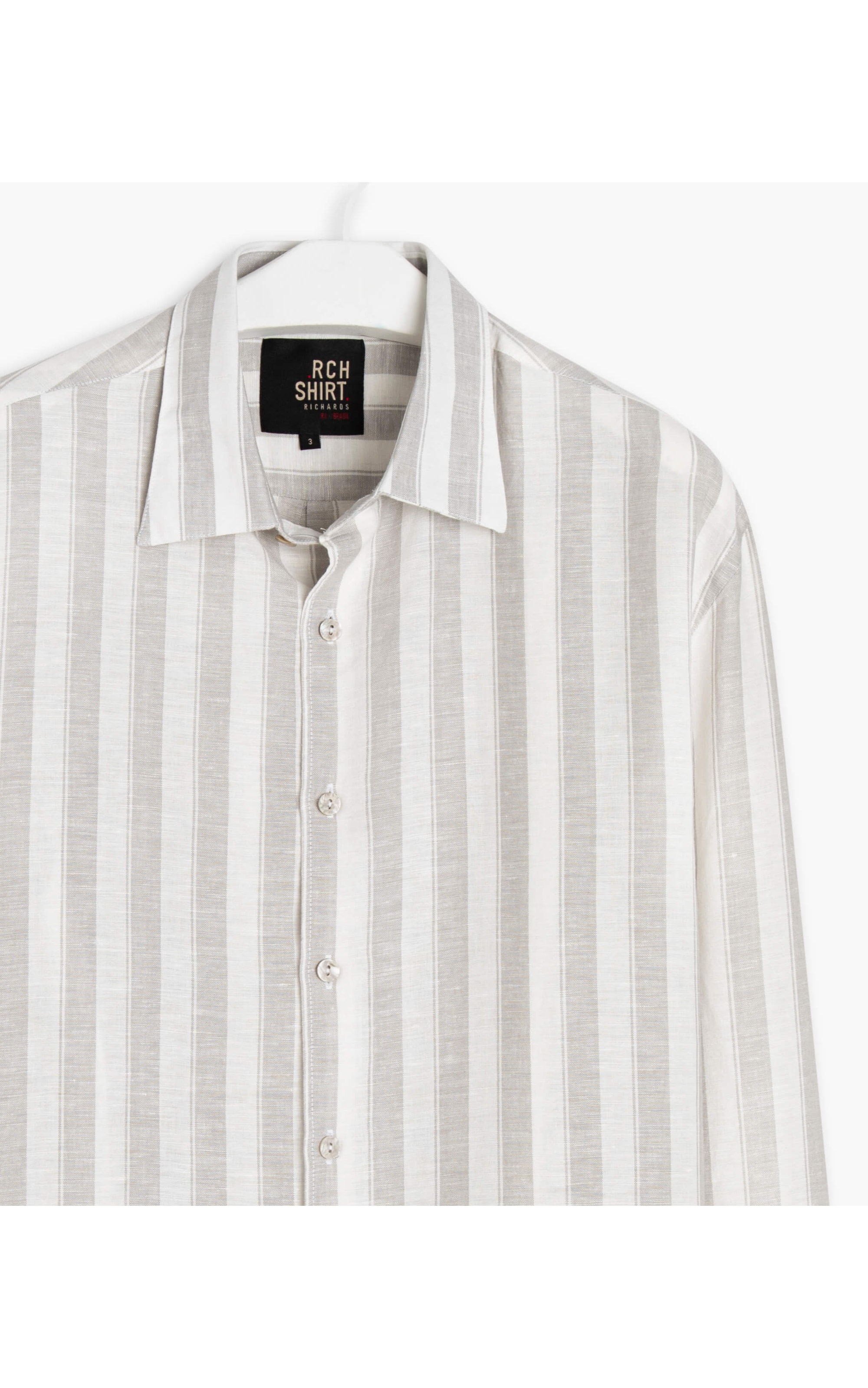 Camisa Linho  Puka Puka Cinza Claro