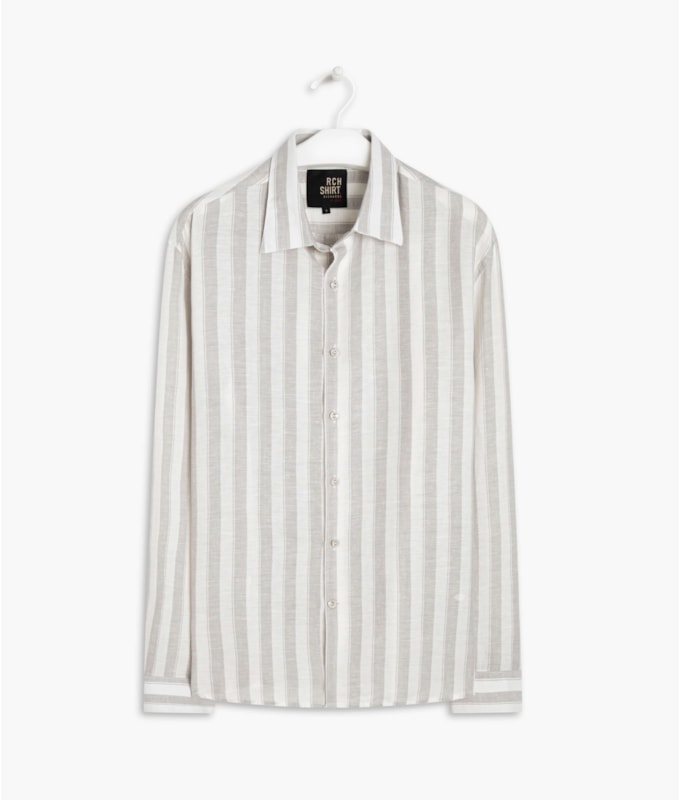 Camisa Linho  Puka Puka Cinza Claro