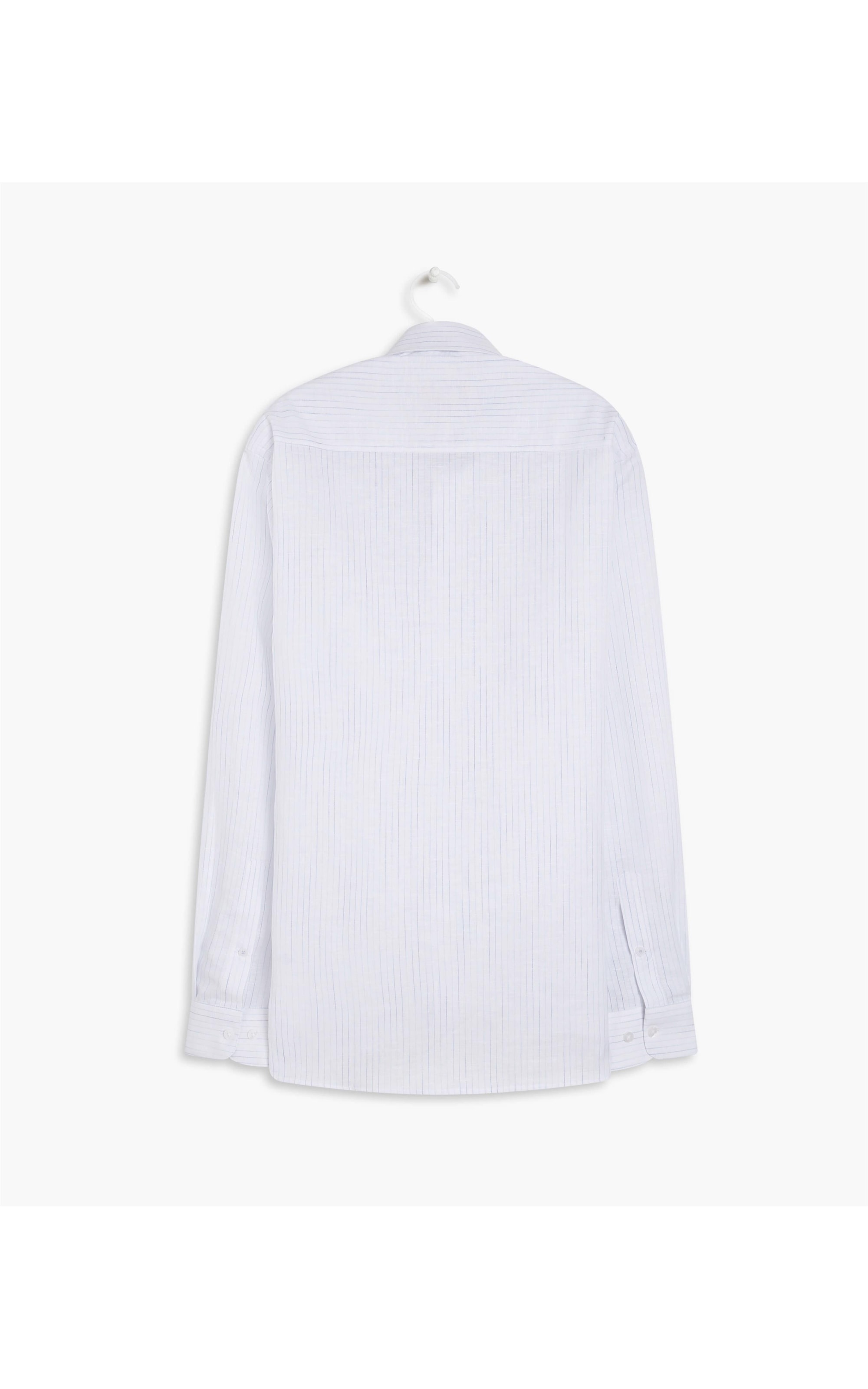 Camisa Linho  Renato Listrada Ml Azul Bic