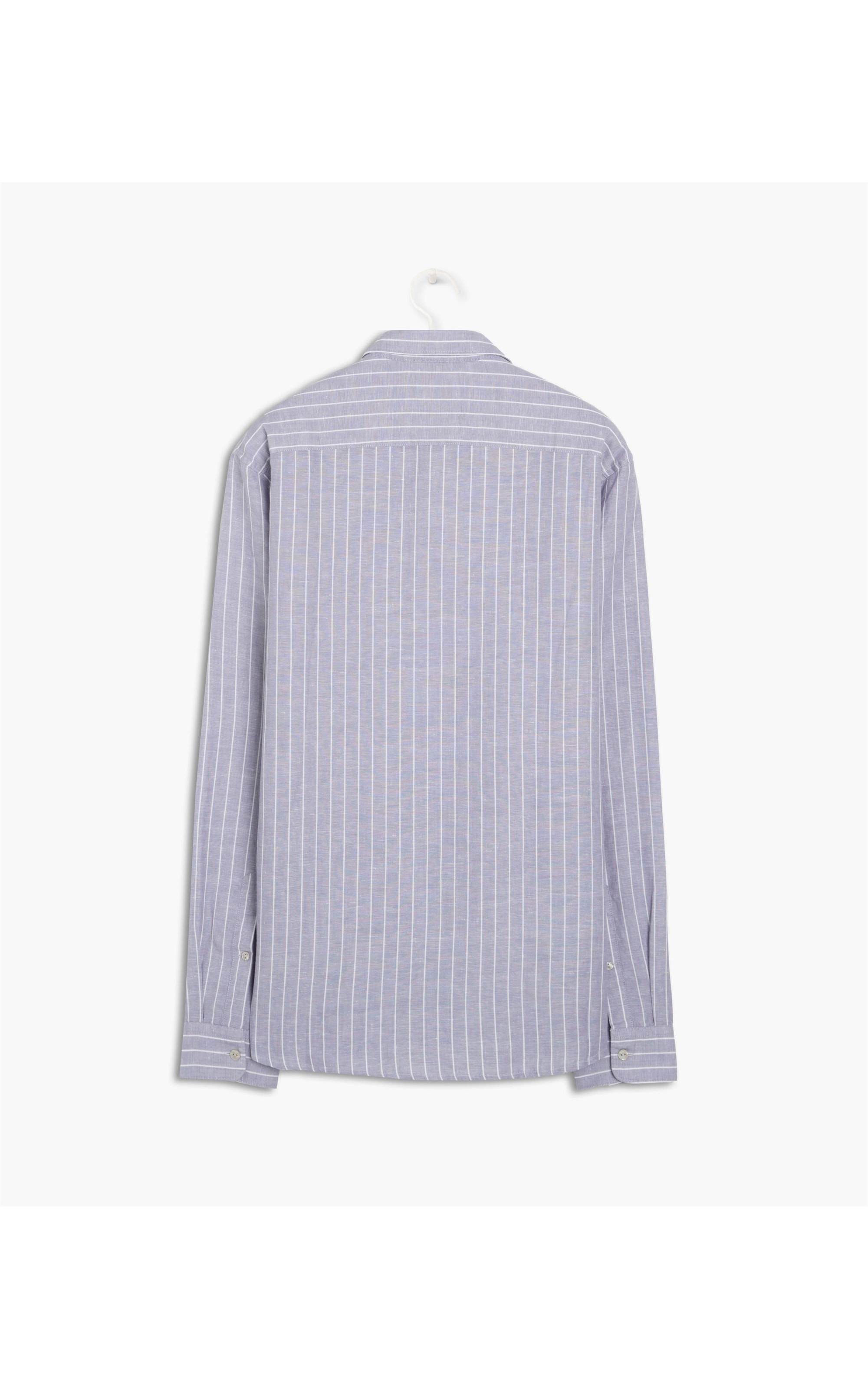 Camisa Linho  Sahy Listrada Ml Lilás