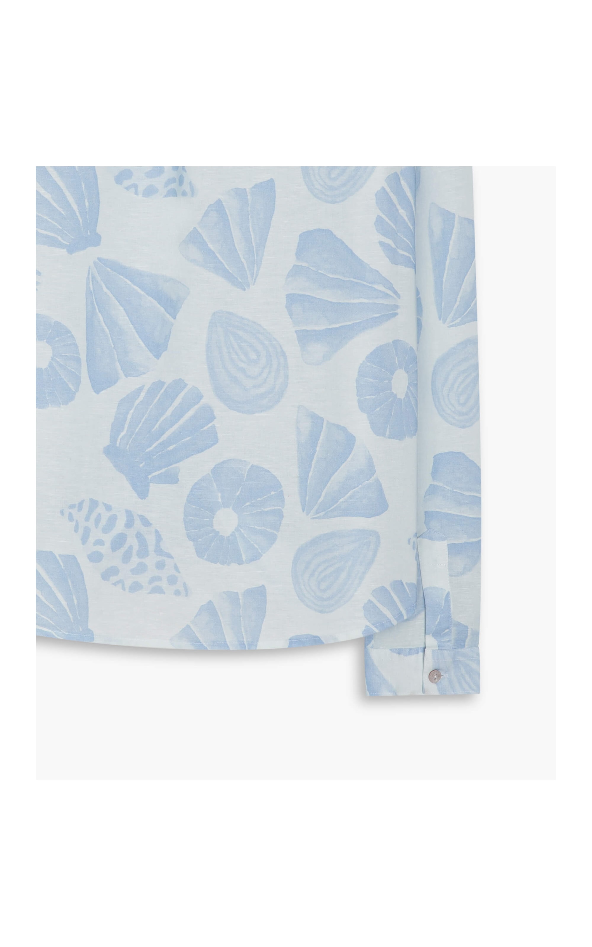 Camisa Linho  Sardenha Conchas Azul Bic