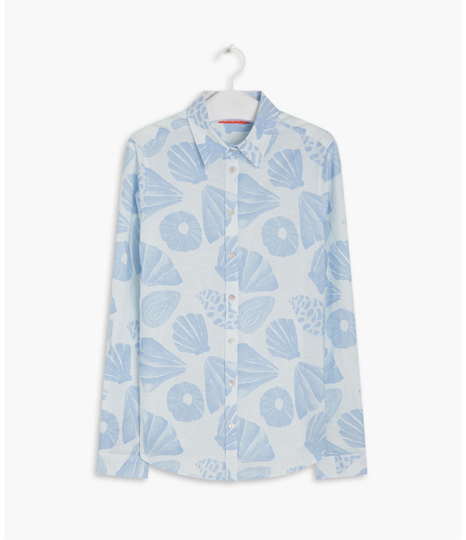 Camisa Linho  Sardenha Conchas Azul Bic