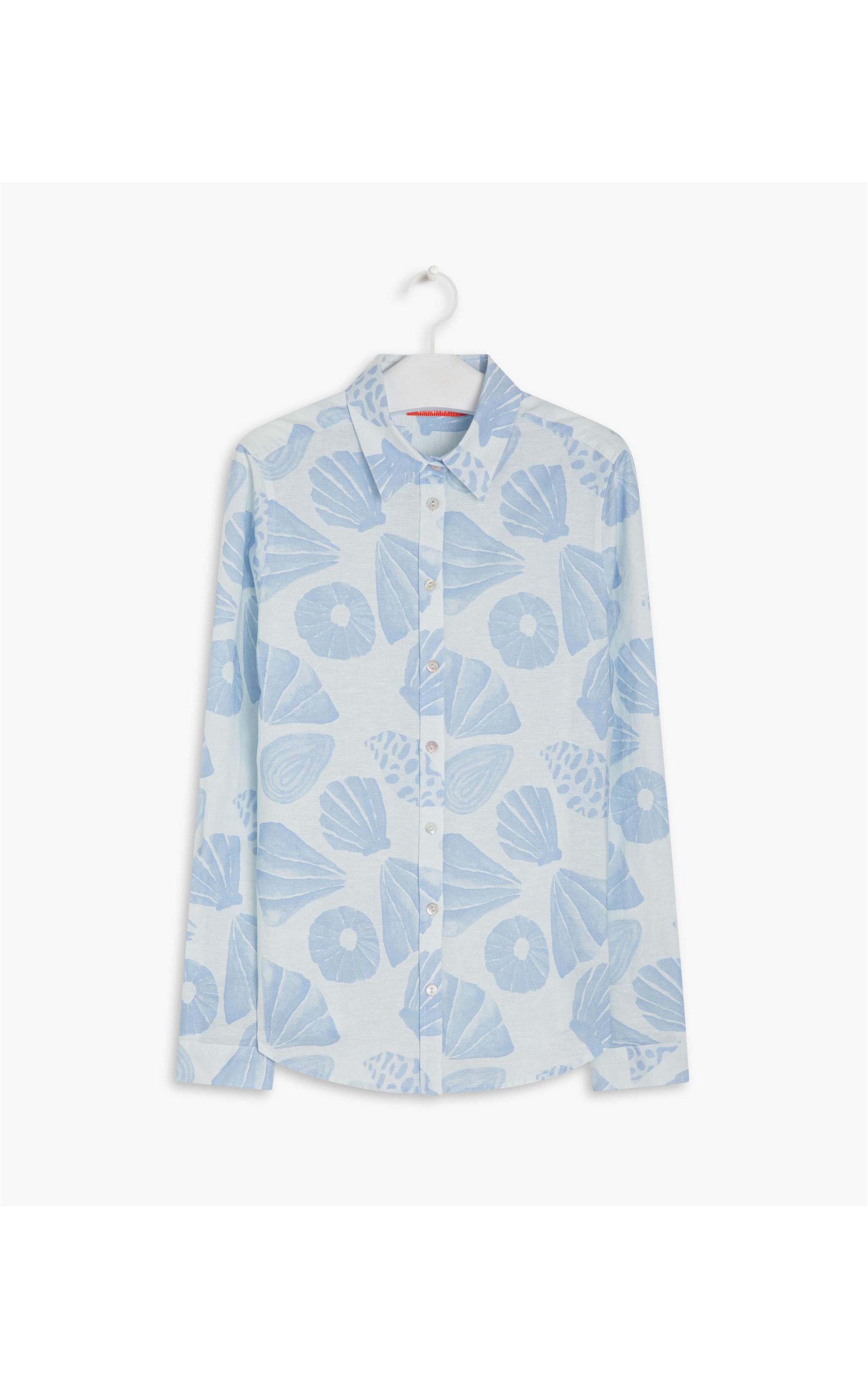 Camisa Linho  Sardenha Conchas Azul Bic