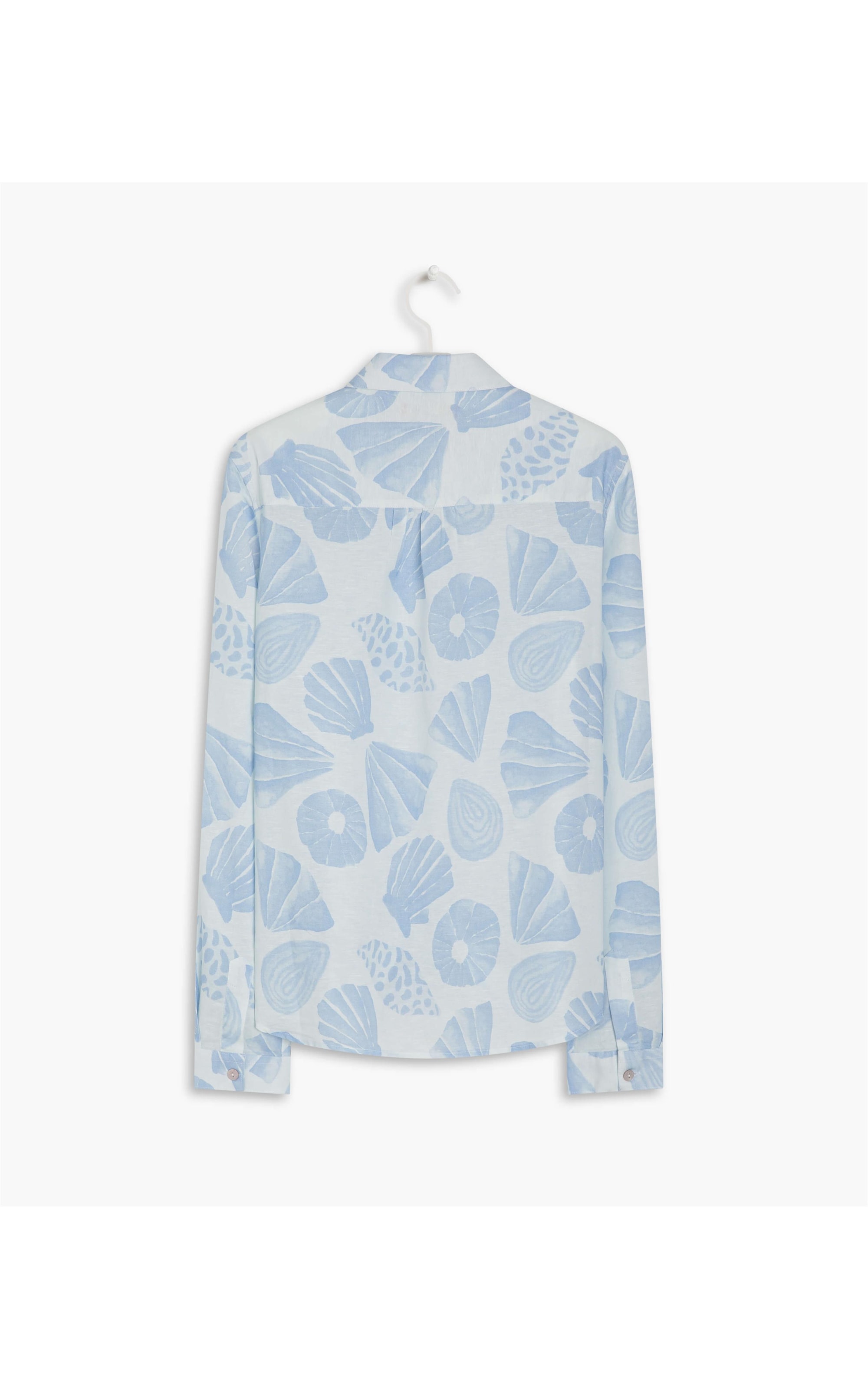 Camisa Linho  Sardenha Conchas Azul Bic