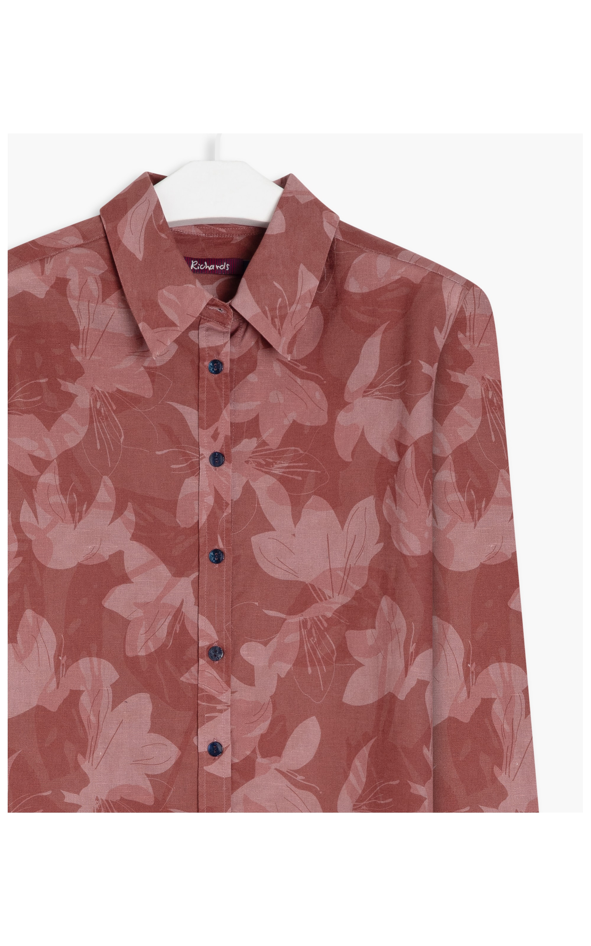  Camisa Linho  Sardenha  Monstera Rosa Velho