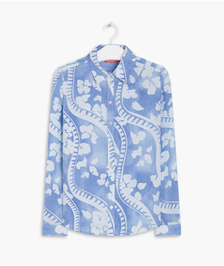 Camisa Linho  Sardenha Petale Azul Bic