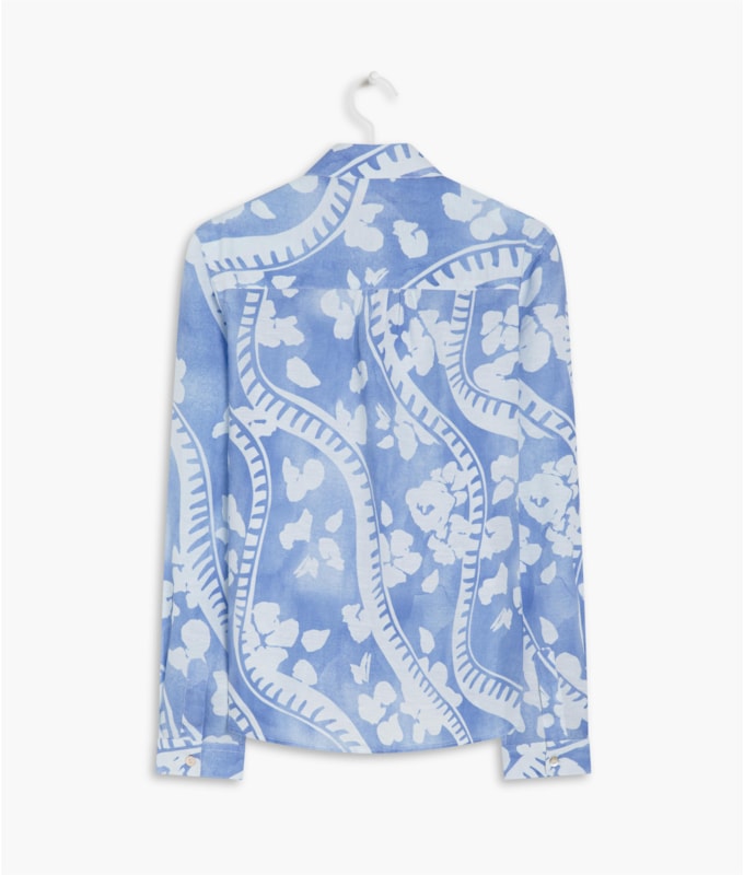 Camisa Linho  Sardenha Petale Azul Bic