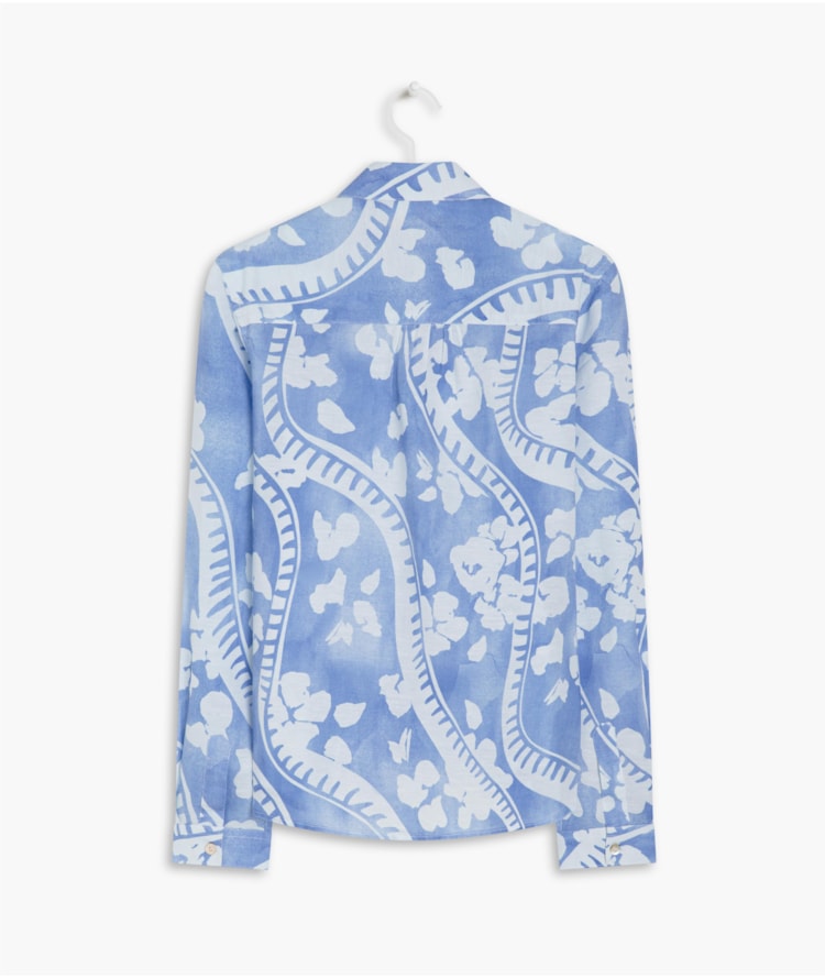 Camisa Linho  Sardenha Petale Azul Bic