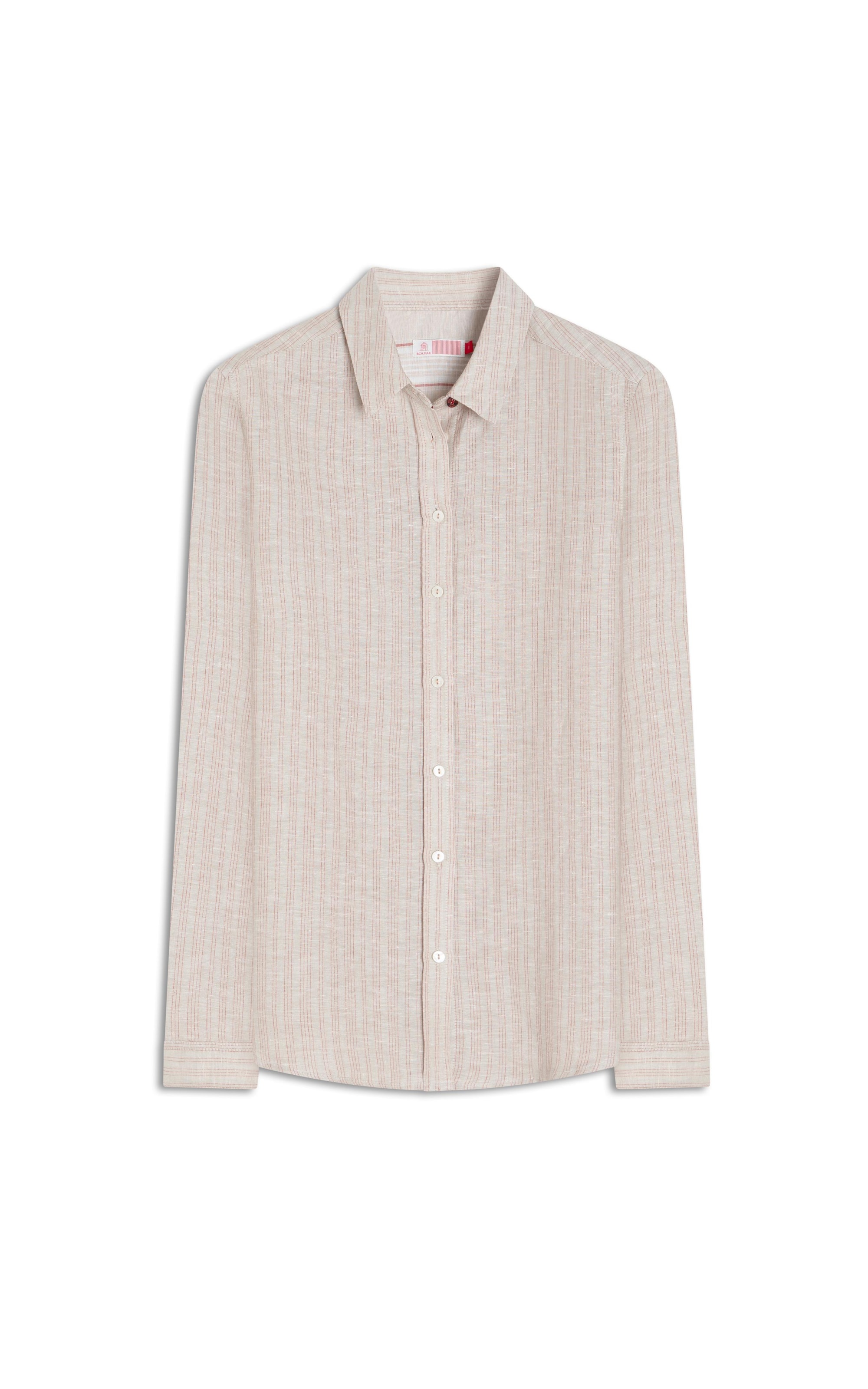 Camisa Linho  Sardenha Red Stripes Verano Caqui