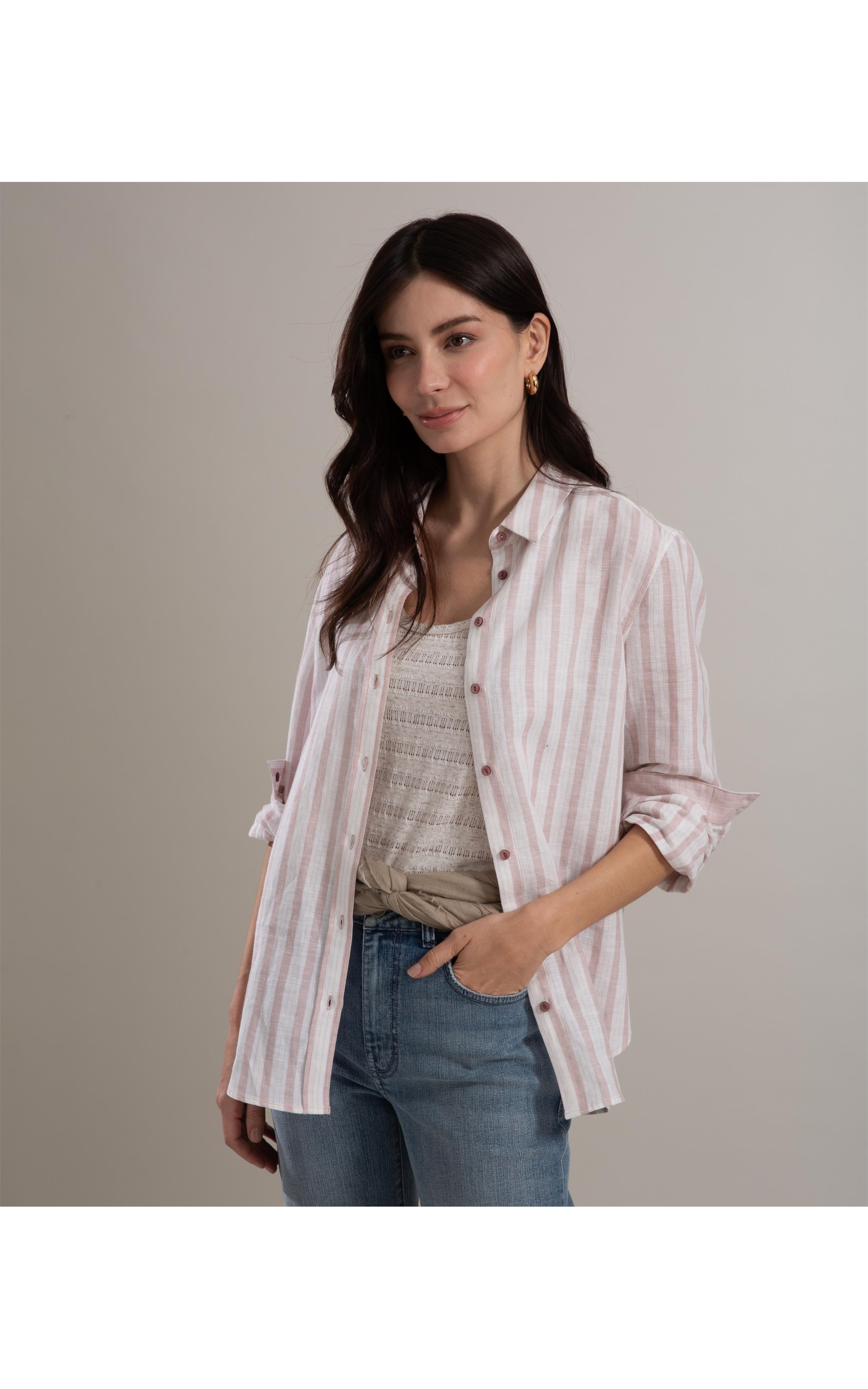 Camisa Linho  Sardenha  Rose Verano Rosê