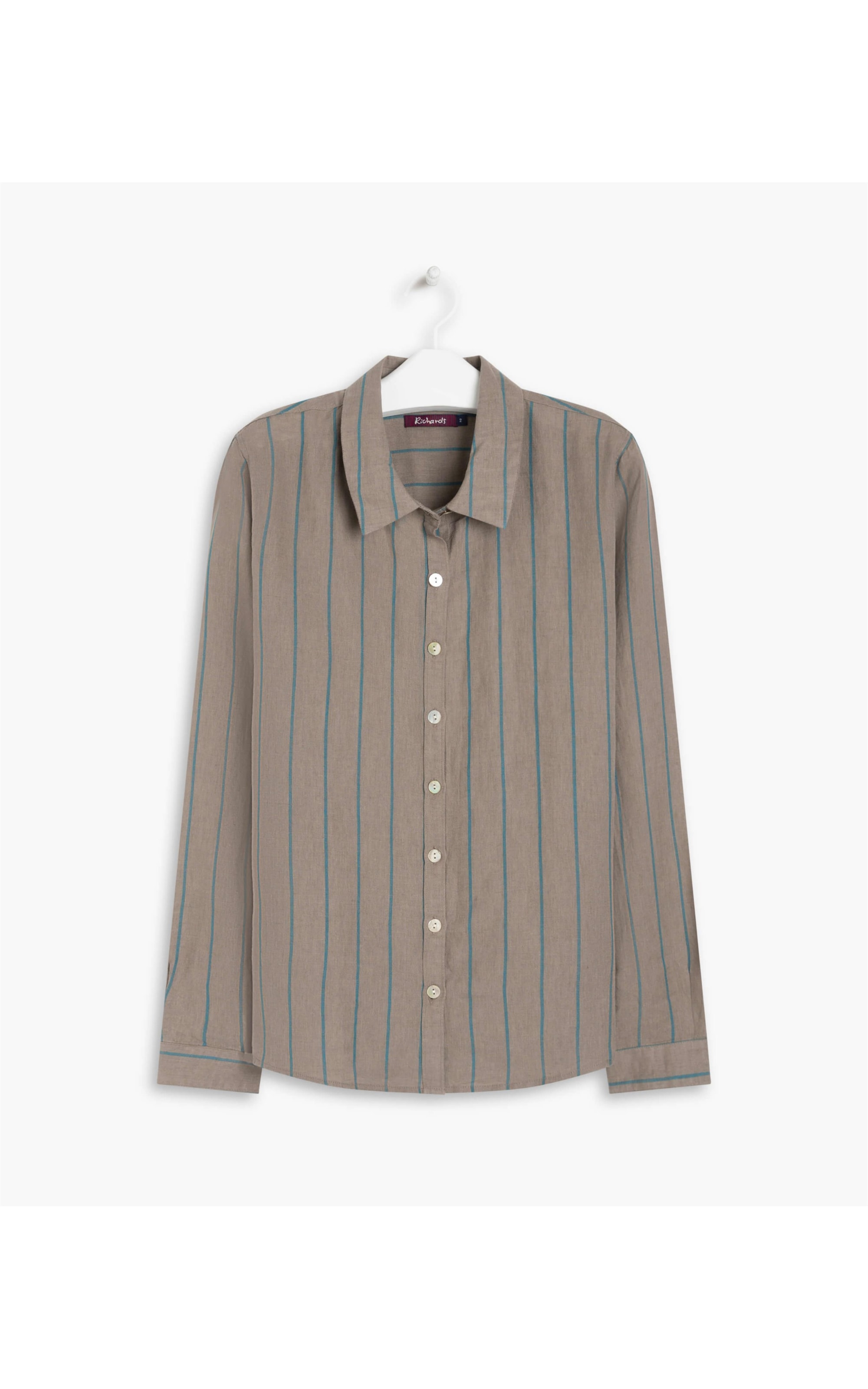 Camisa Linho  Sardenha Stripe  Feminino Caqui