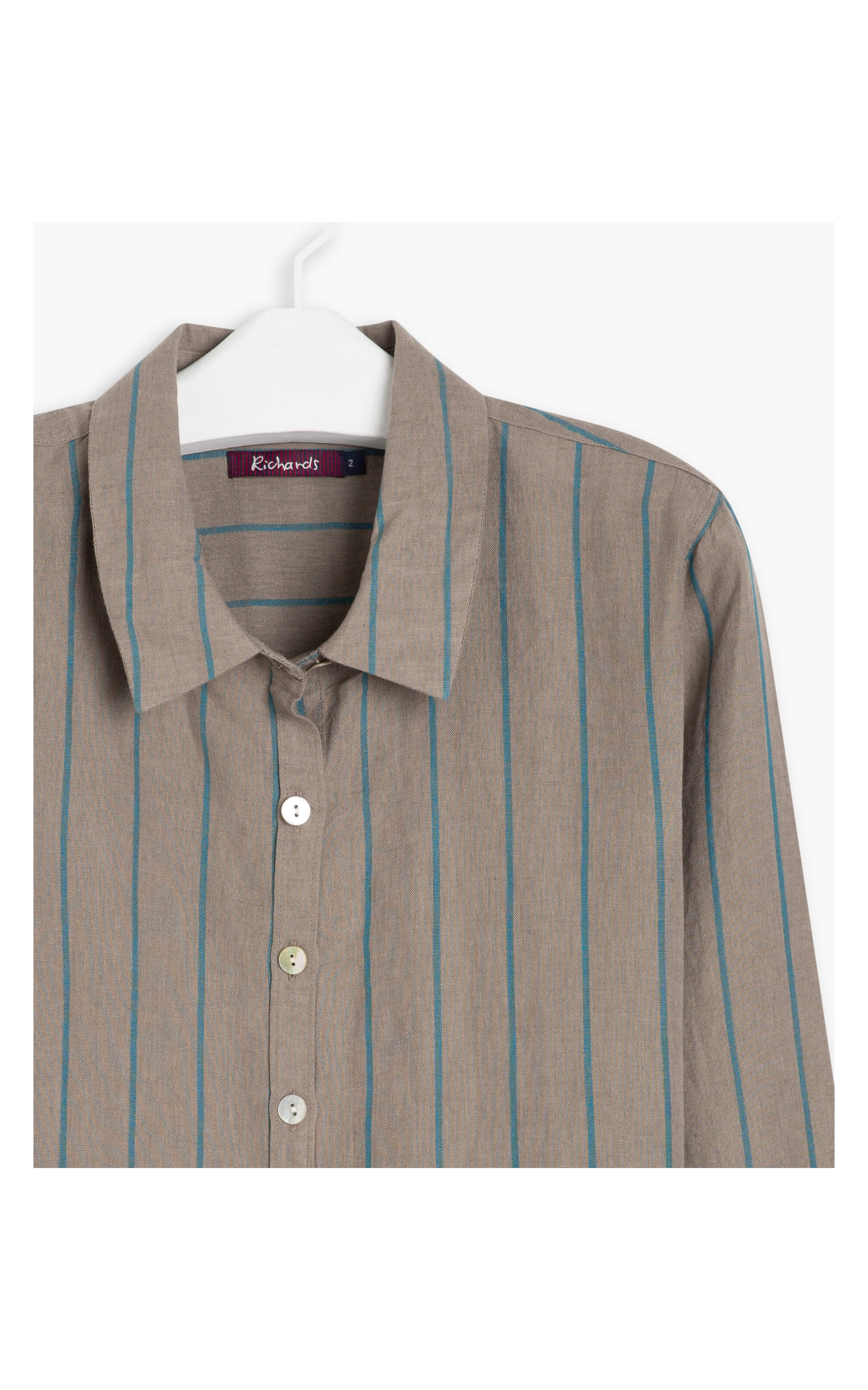 Camisa Linho  Sardenha Stripe  Feminino Caqui