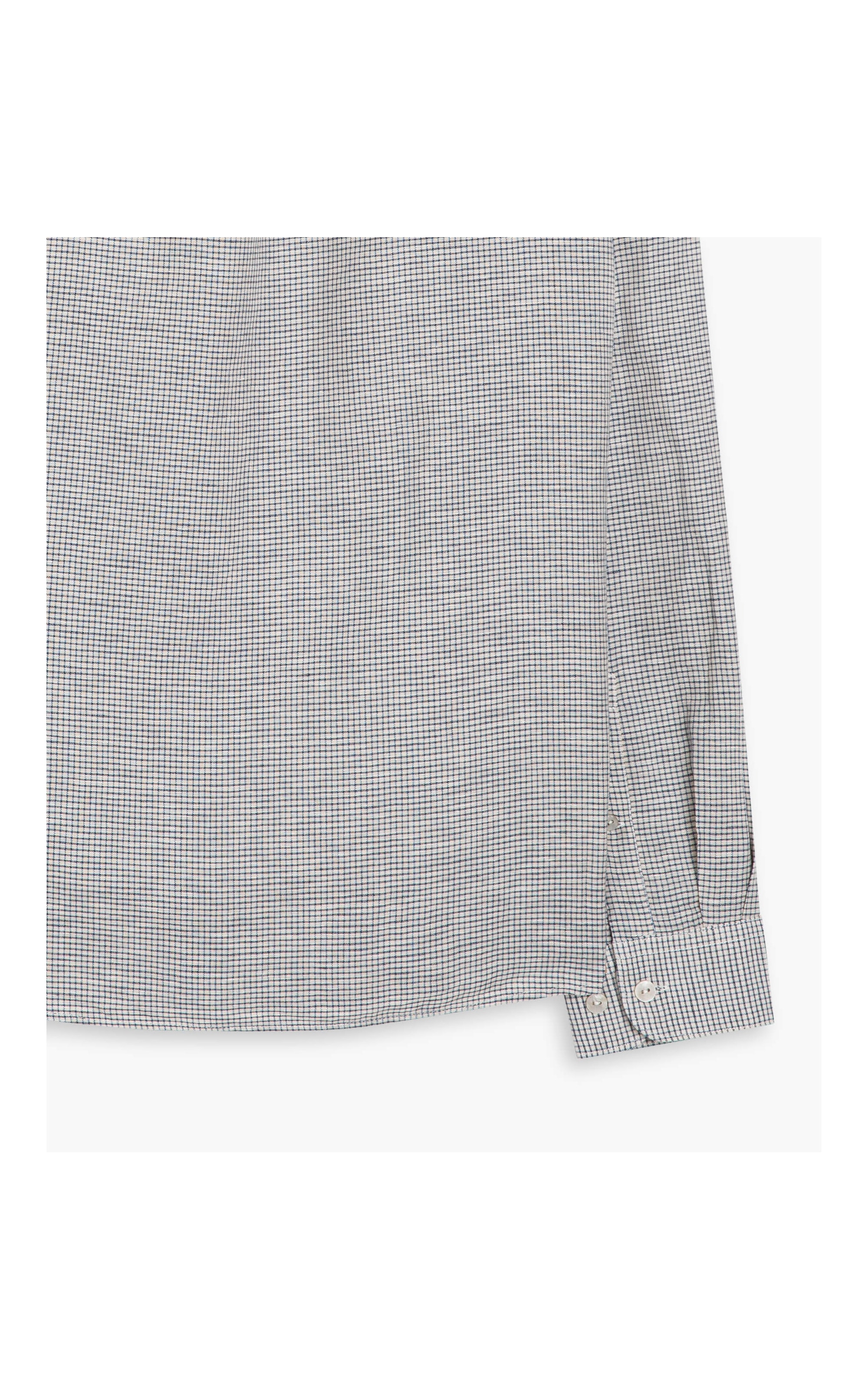 Camisa Linho  Silvio Fio Tinto Xadrez Ml Dark Navy