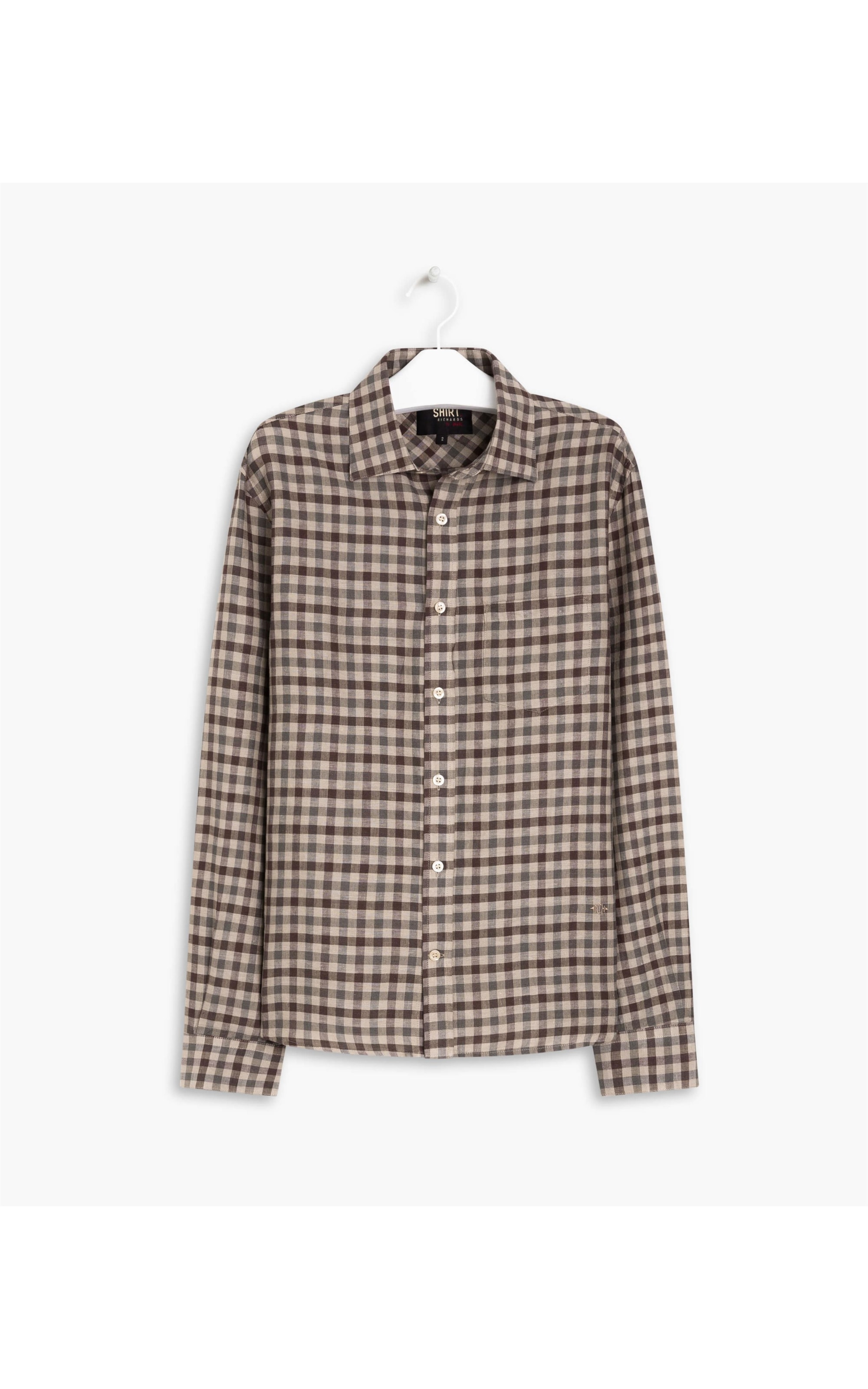 Camisa Linho  Silvio Fio Tinto Xadrez Ml Dark Wine