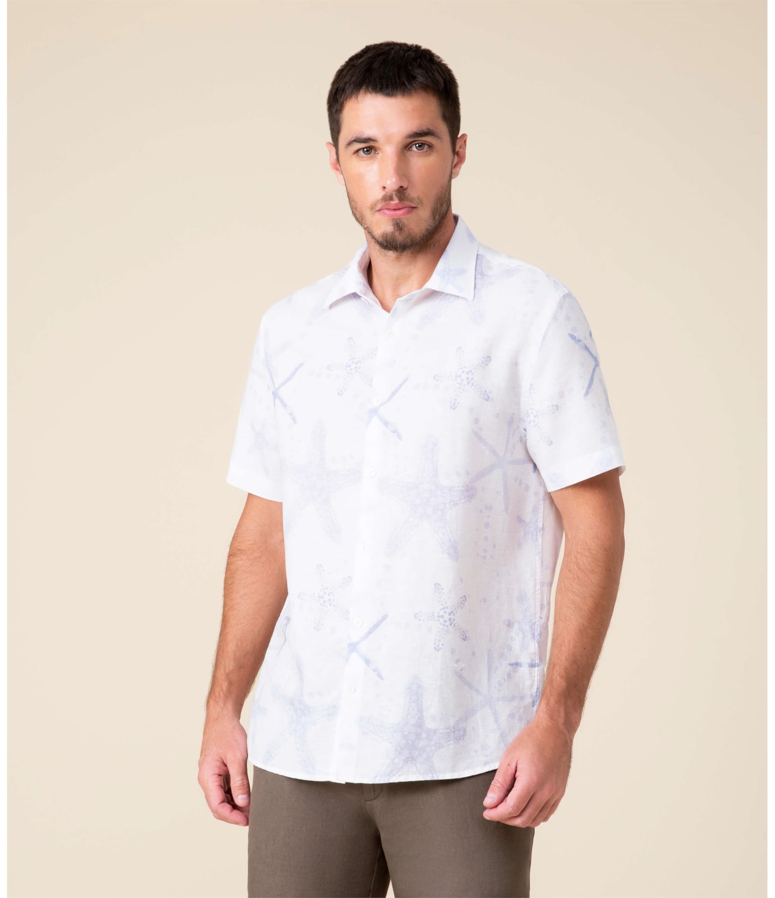 Camisa Linho  Starfish Fresh Azul Claro