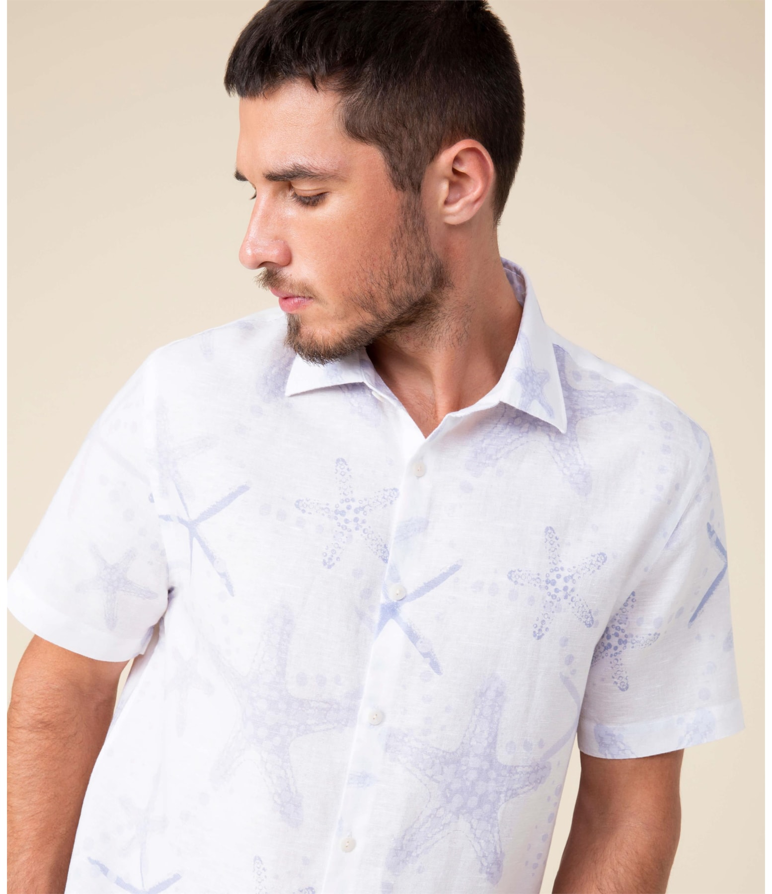 Camisa Linho  Starfish Fresh Azul Claro