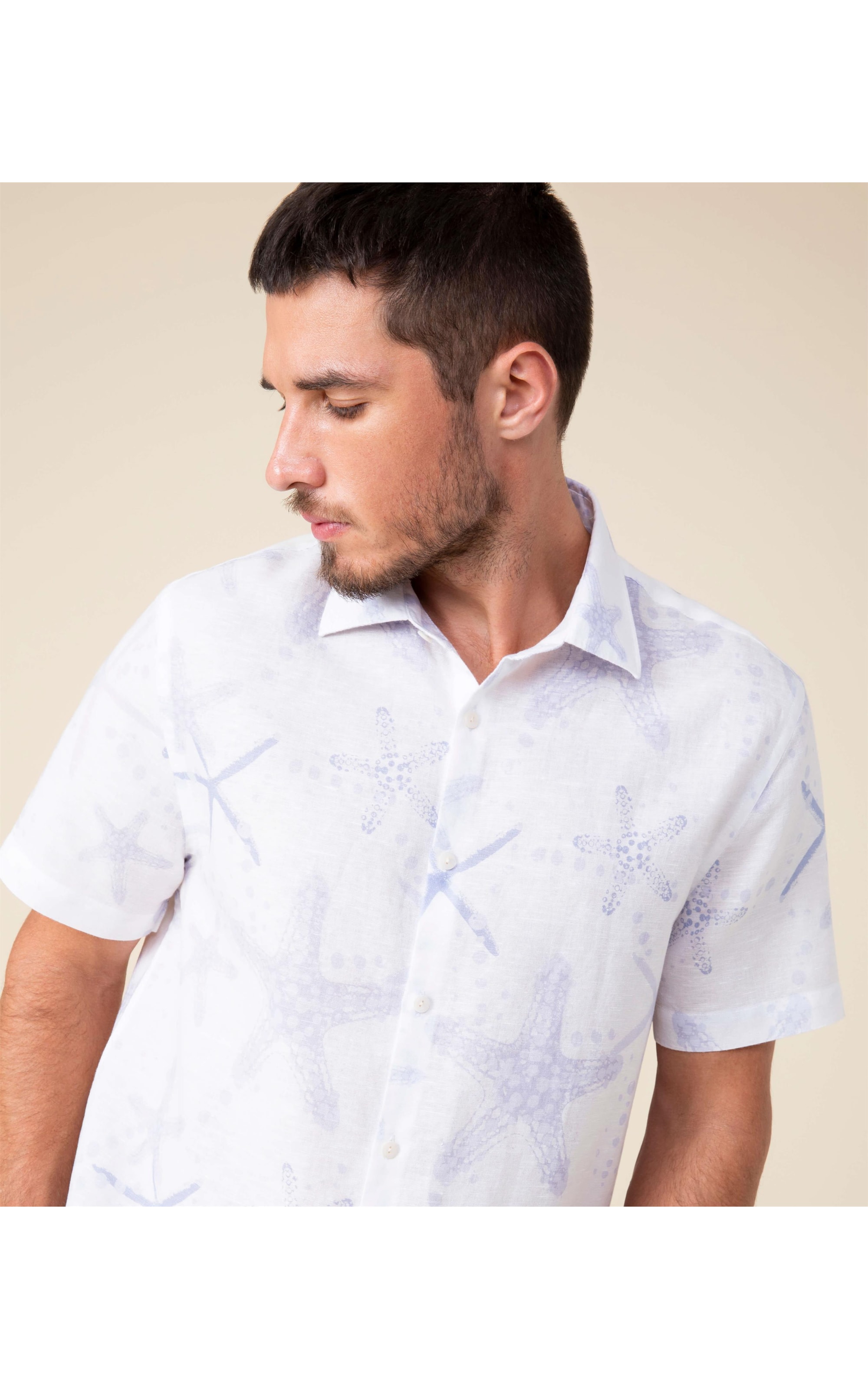 Camisa Linho  Starfish Fresh Azul Claro