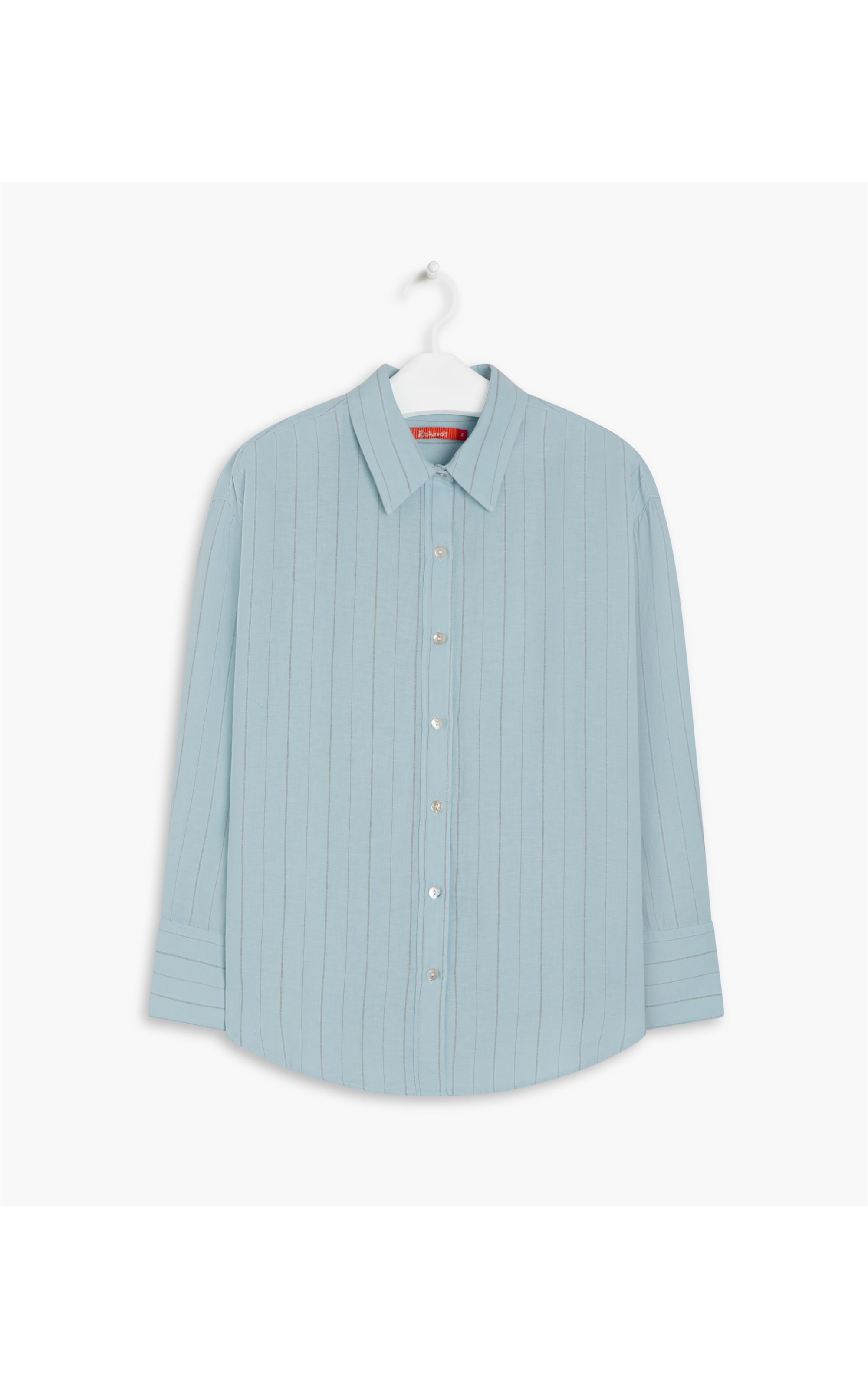 Camisa Linho  Stripe Piva Cinza Claro