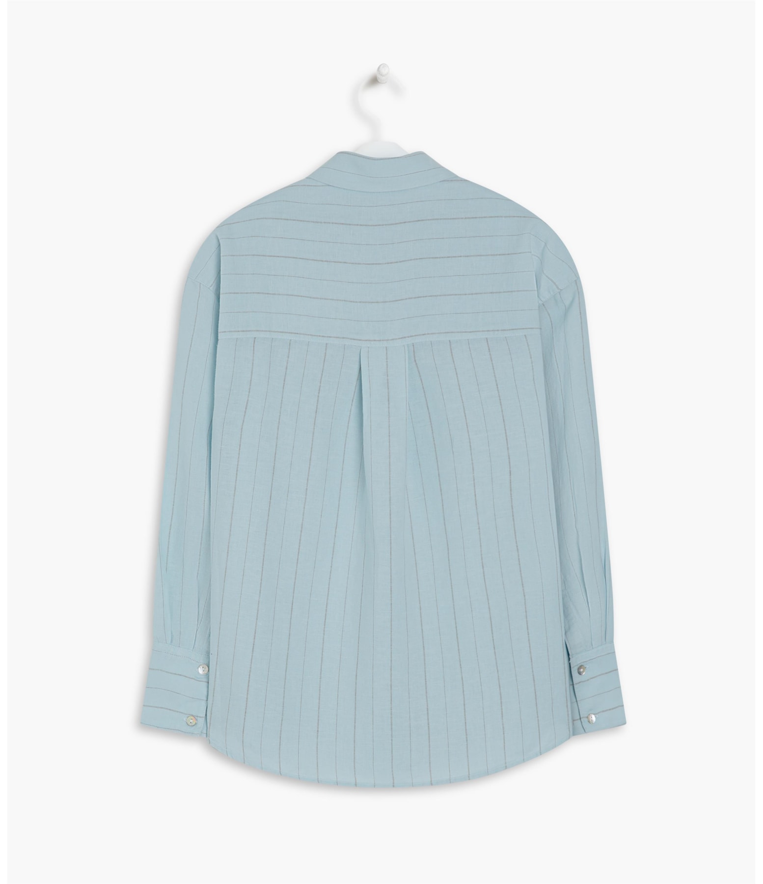 Camisa Linho  Stripe Piva Cinza Claro
