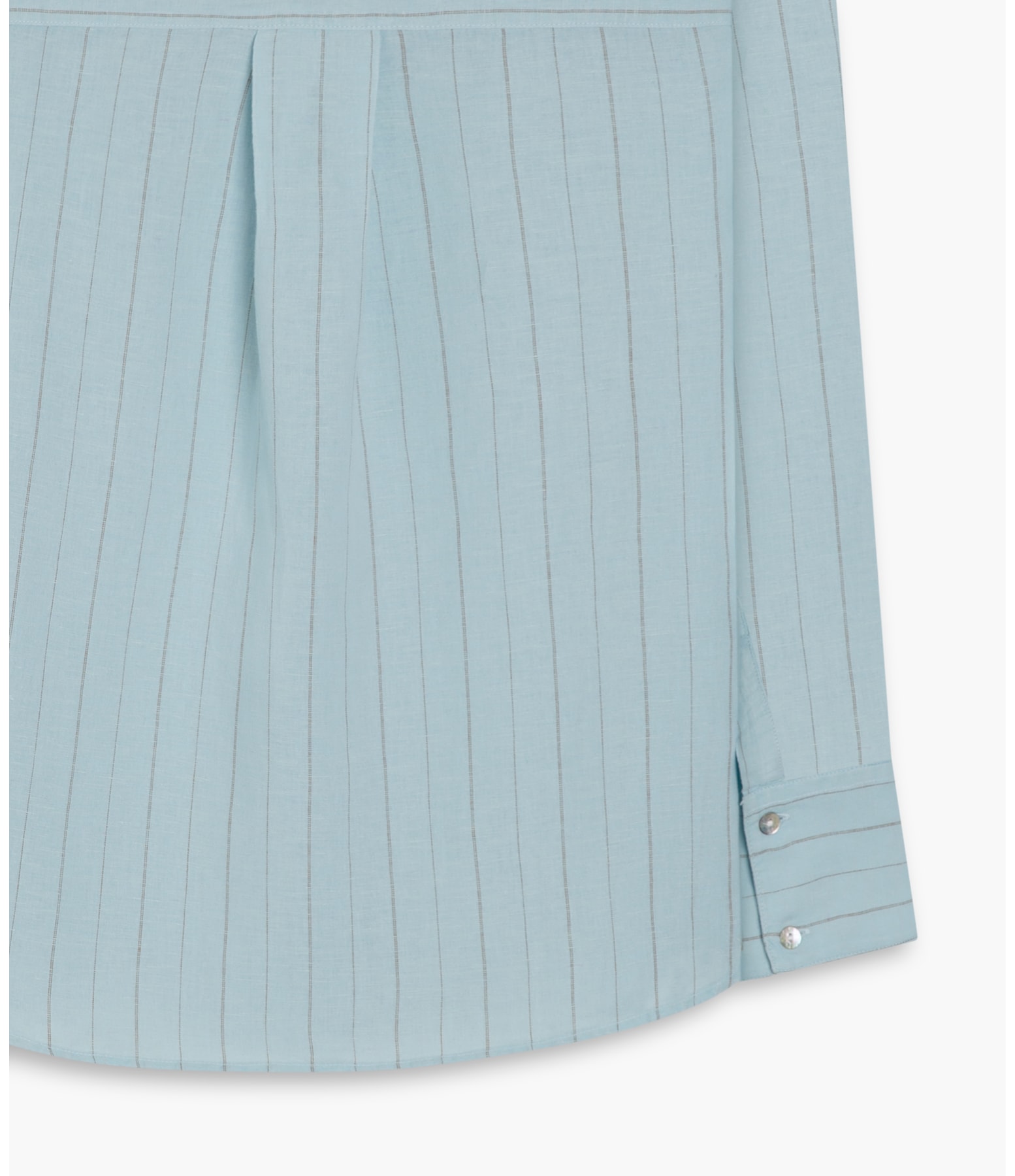 Camisa Linho  Stripe Piva Cinza Claro