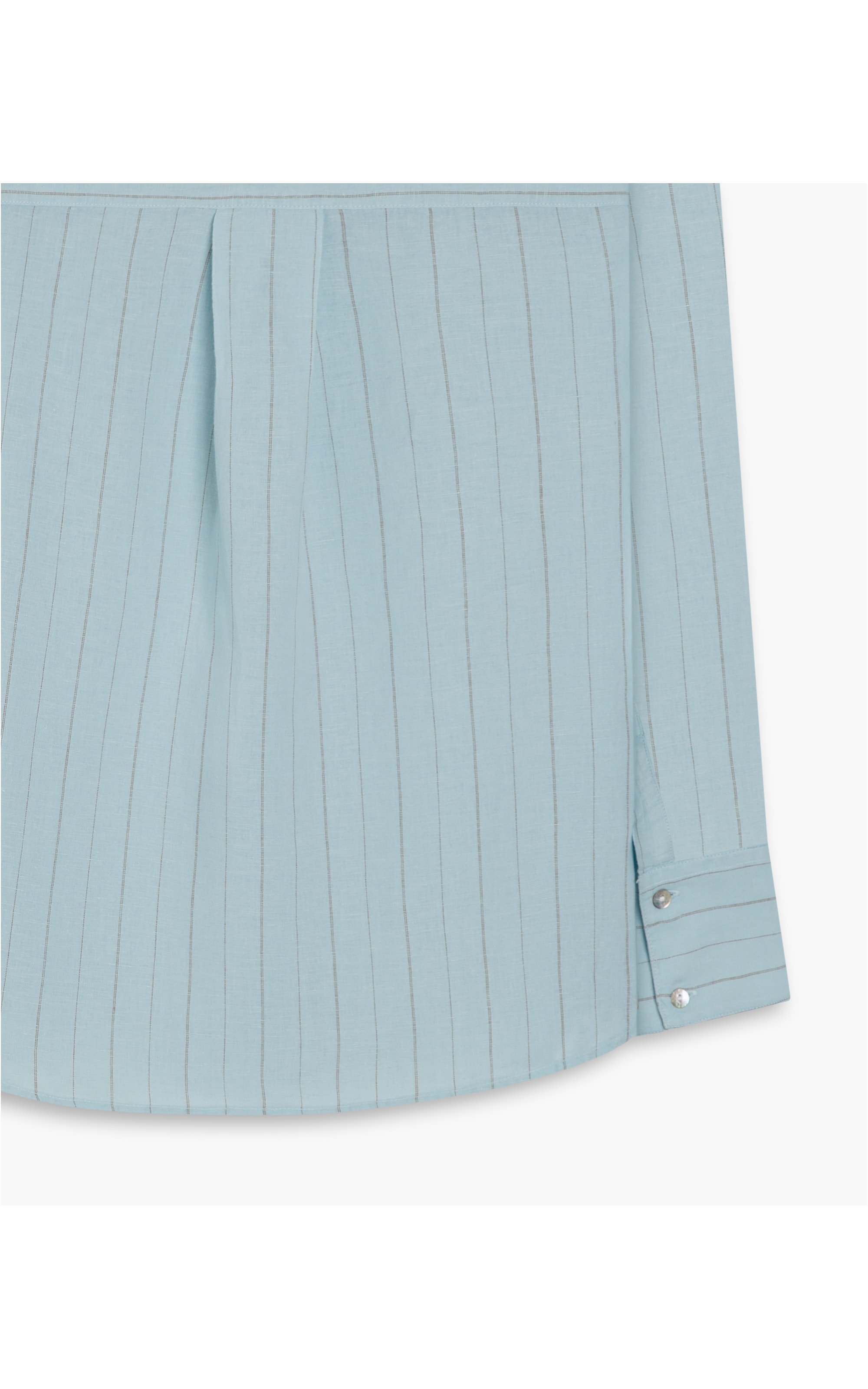 Camisa Linho  Stripe Piva Cinza Claro
