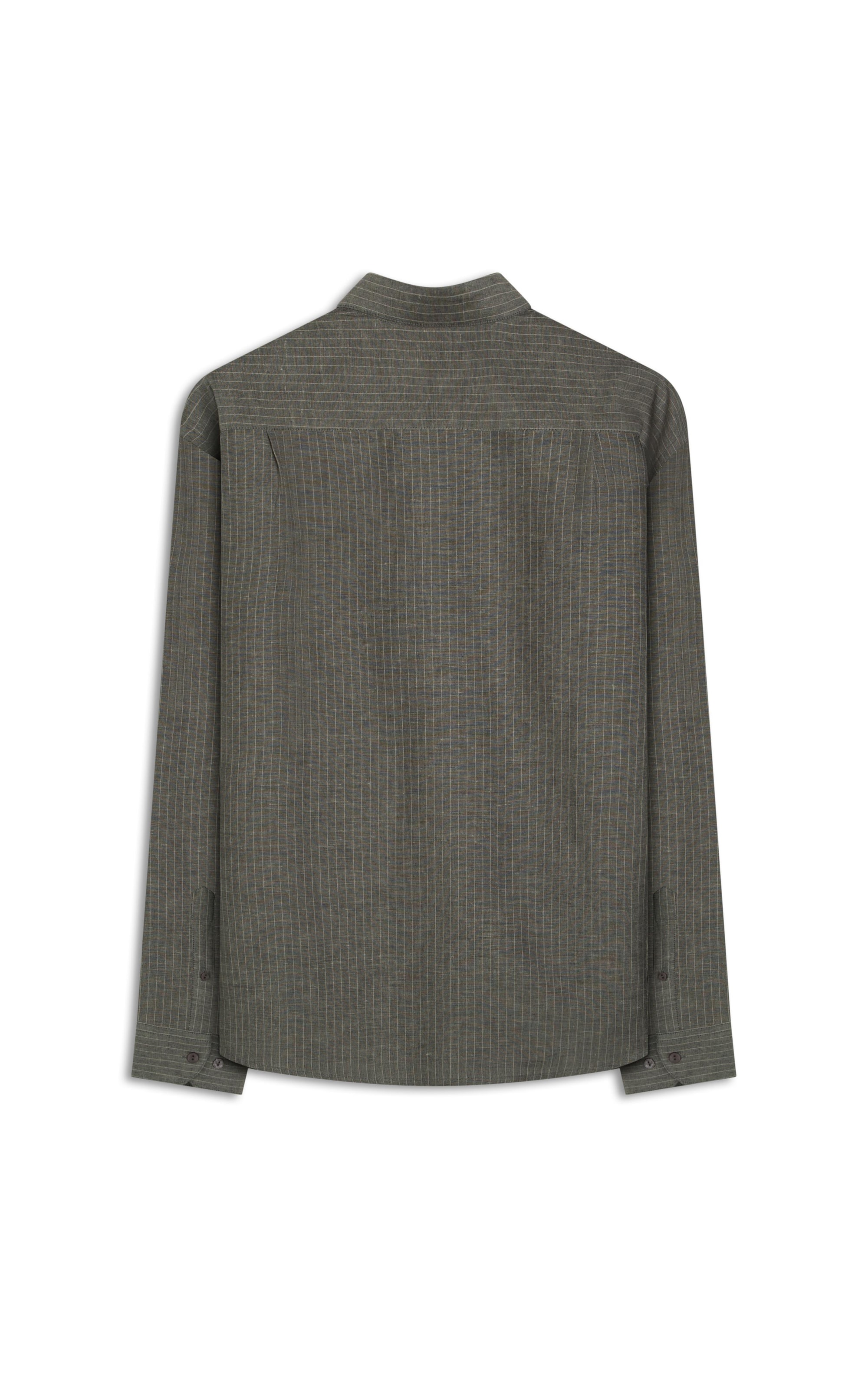 Camisa Linho  Stripes Gustavo Ml Grafite