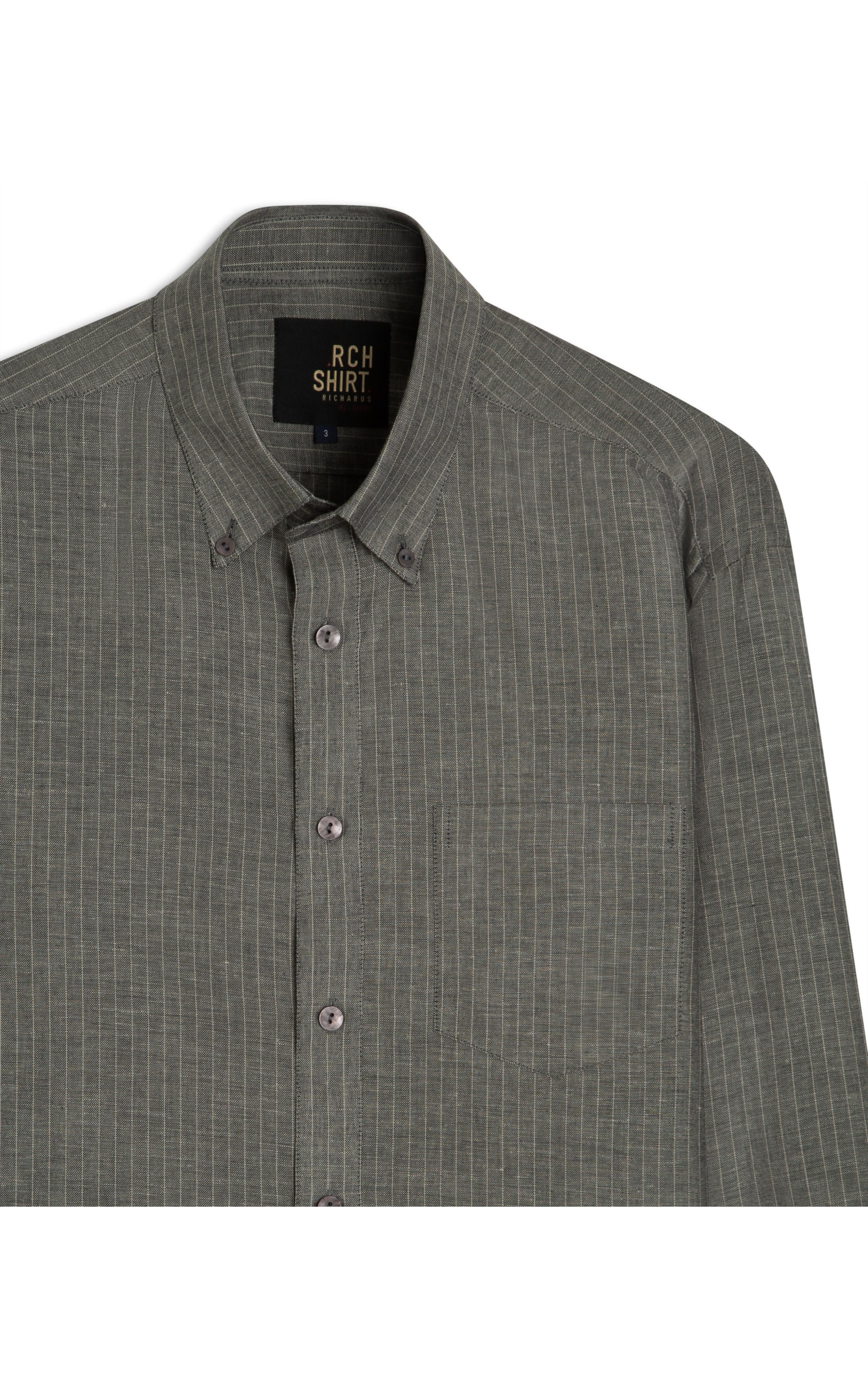 Camisa Linho  Stripes Gustavo Ml Grafite