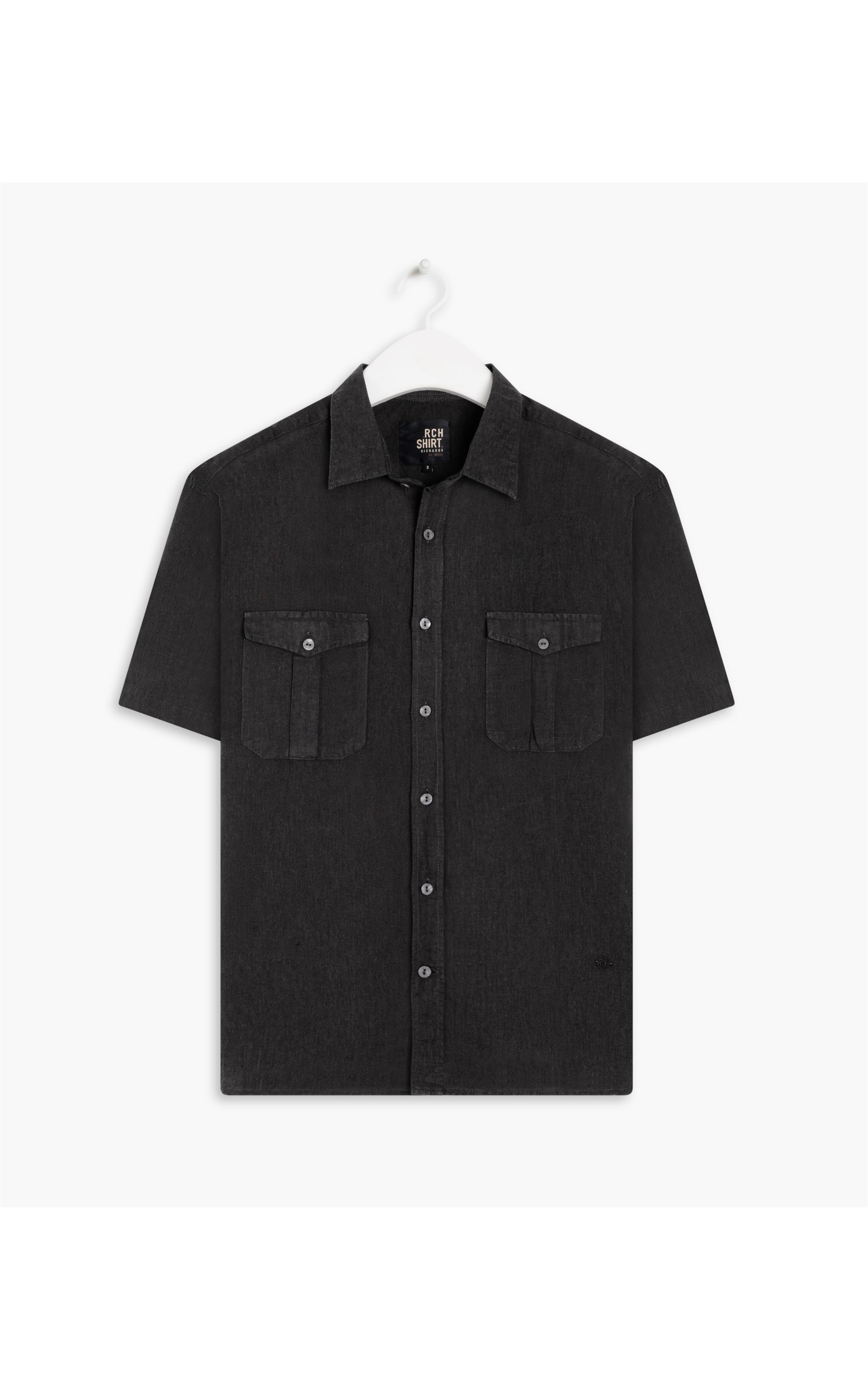 Camisa Linho  Telin Cd Pockets Mc Marrom Escuro