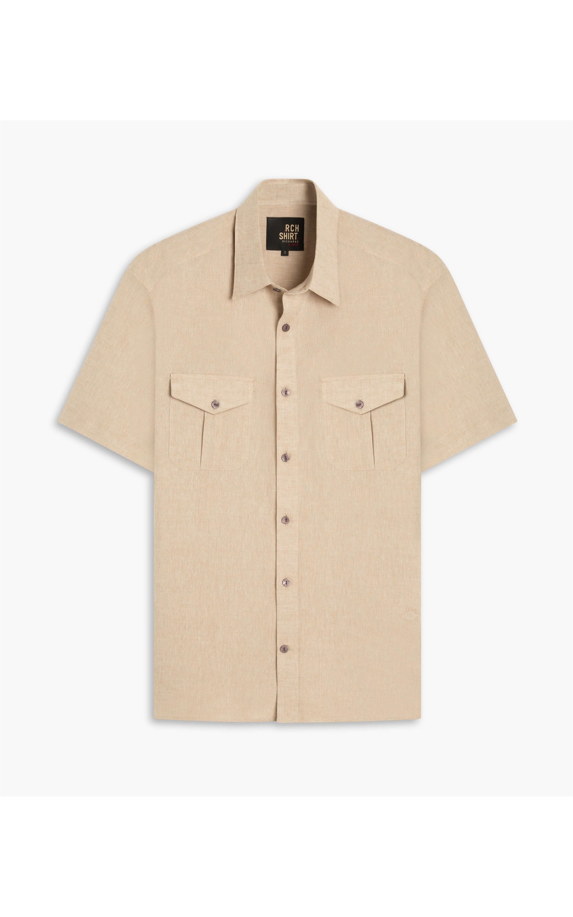Camisa Linho  Telin Cd Pockets Mc Natural