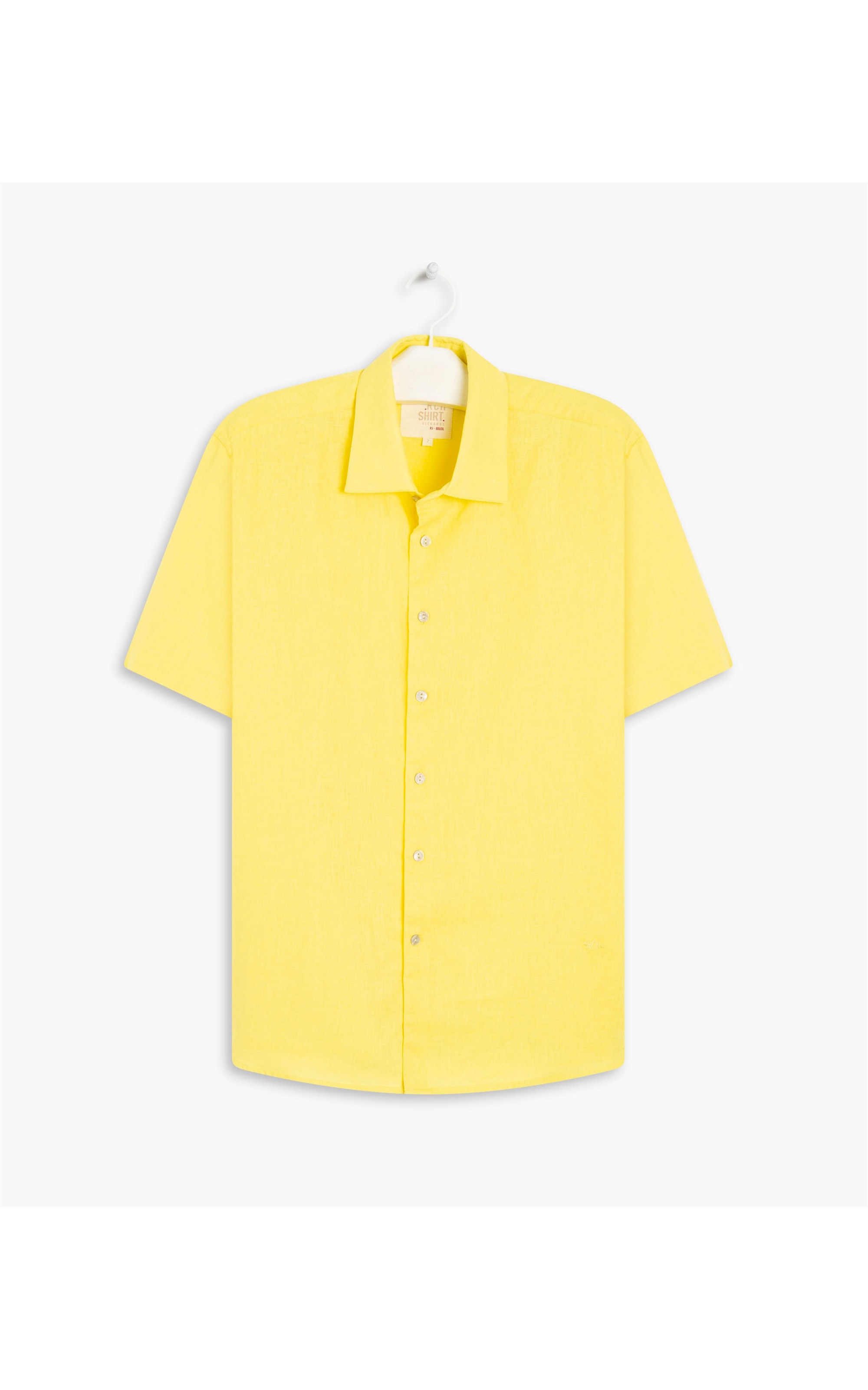 Camisa Linho  Telin Uni Mc Amarelo Claro