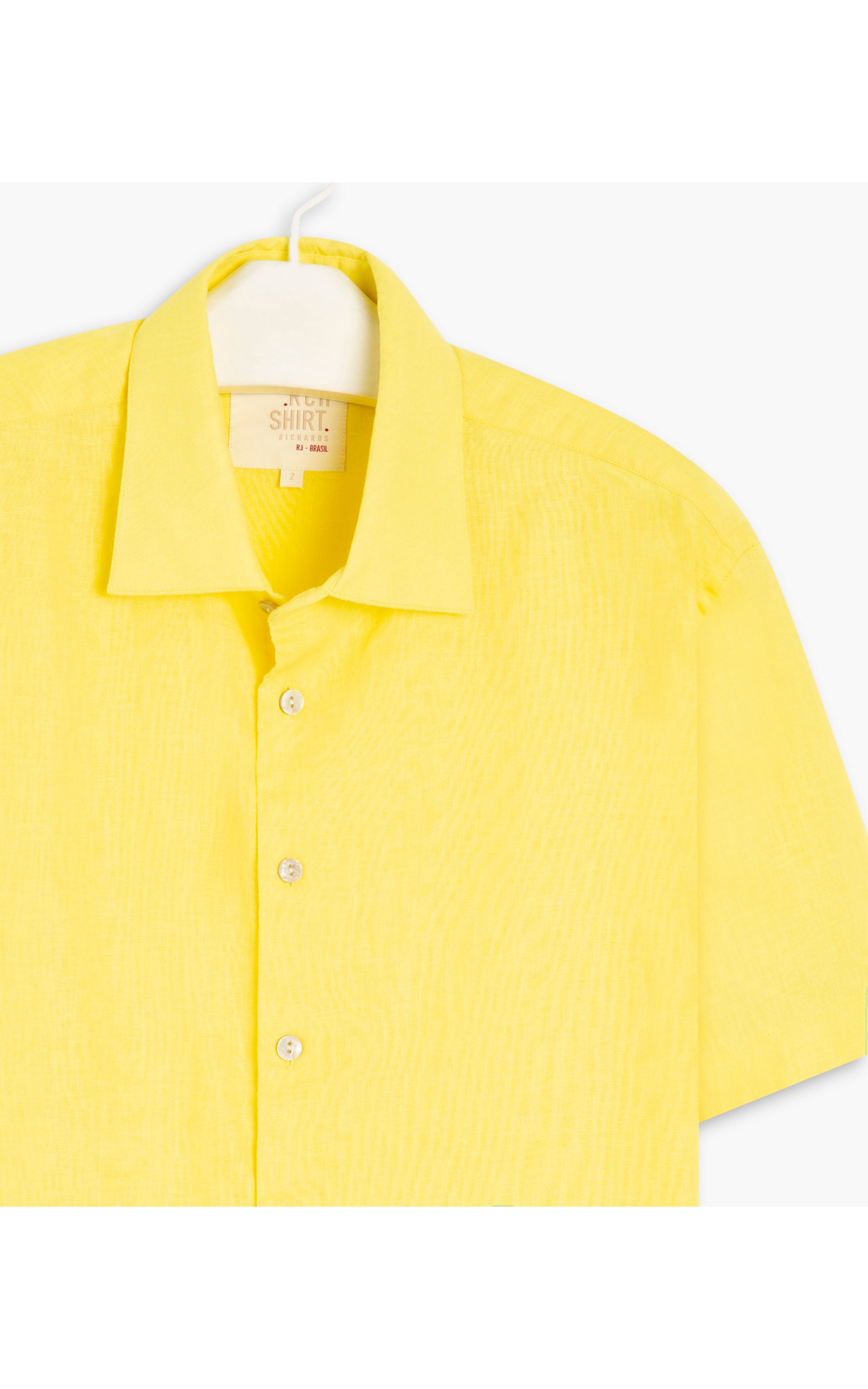 Camisa Linho  Telin Uni Mc Amarelo Claro