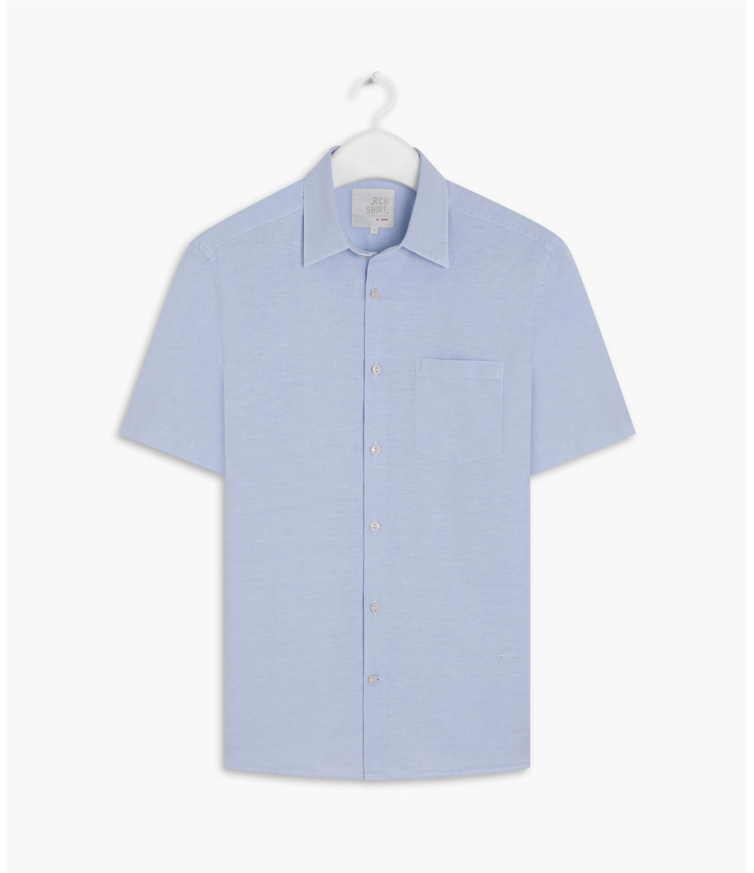 Camisa Linho  Telin Uni Mc Azul Bic