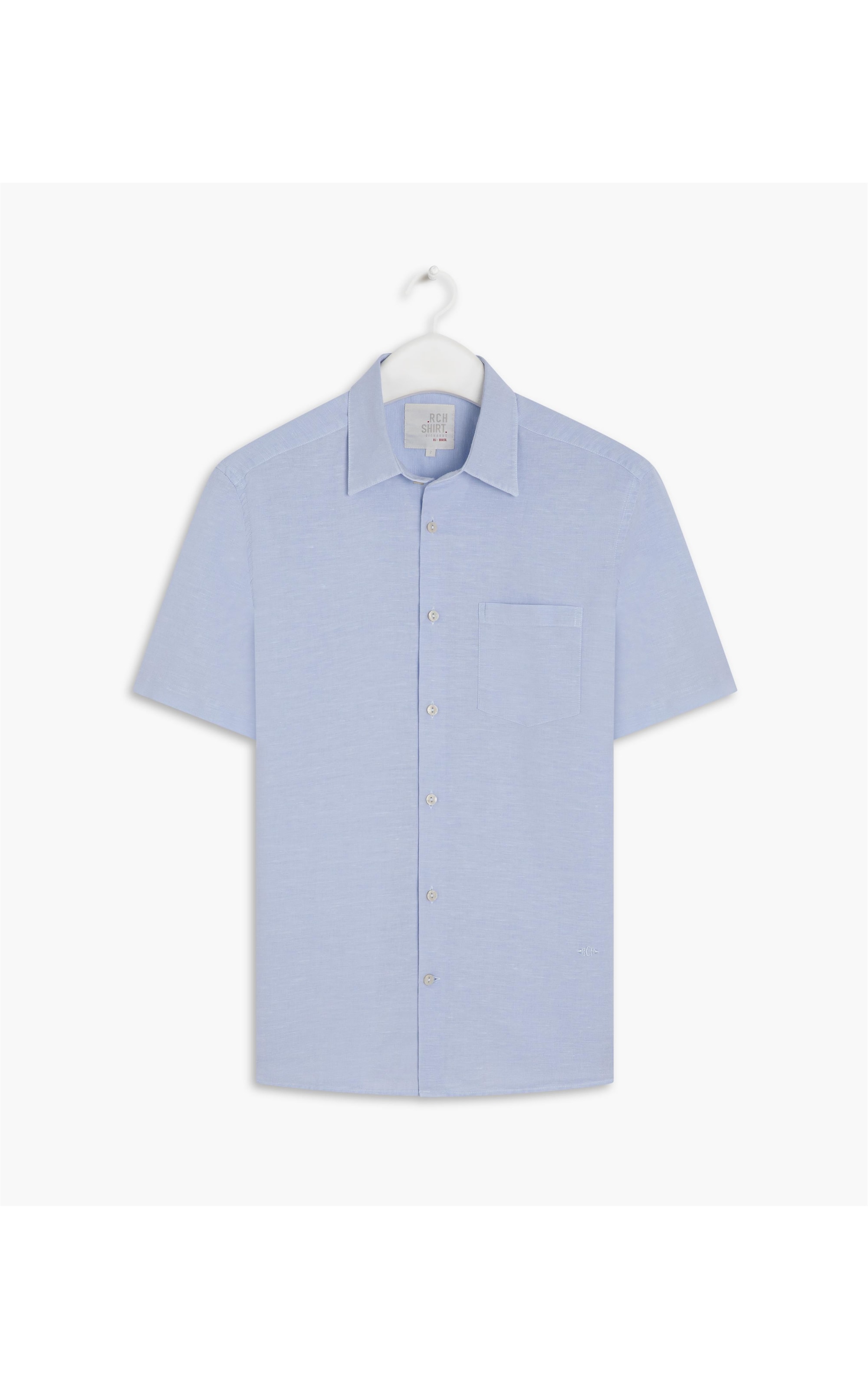 Camisa Linho  Telin Uni Mc Azul Bic