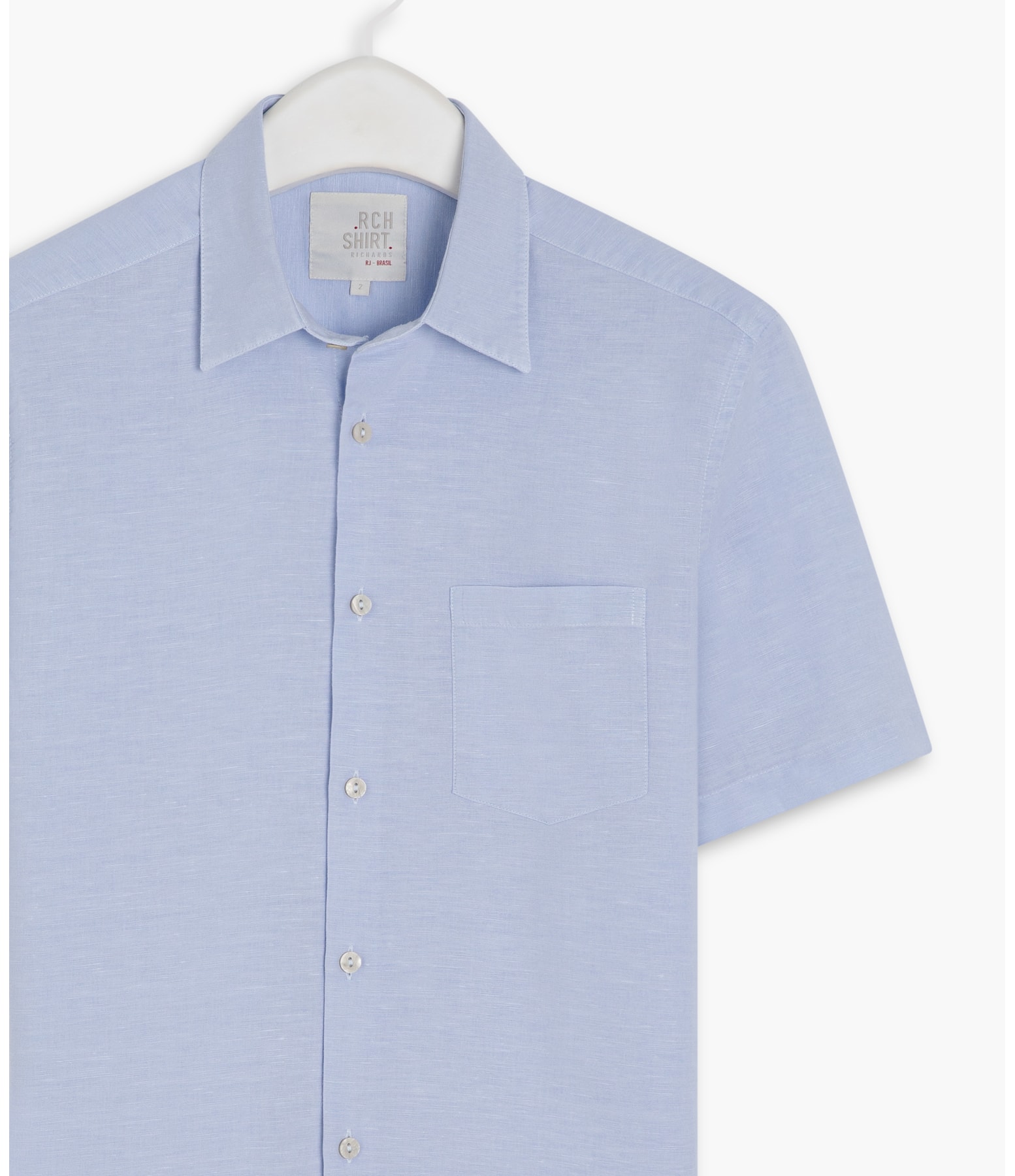 Camisa Linho  Telin Uni Mc Azul Bic