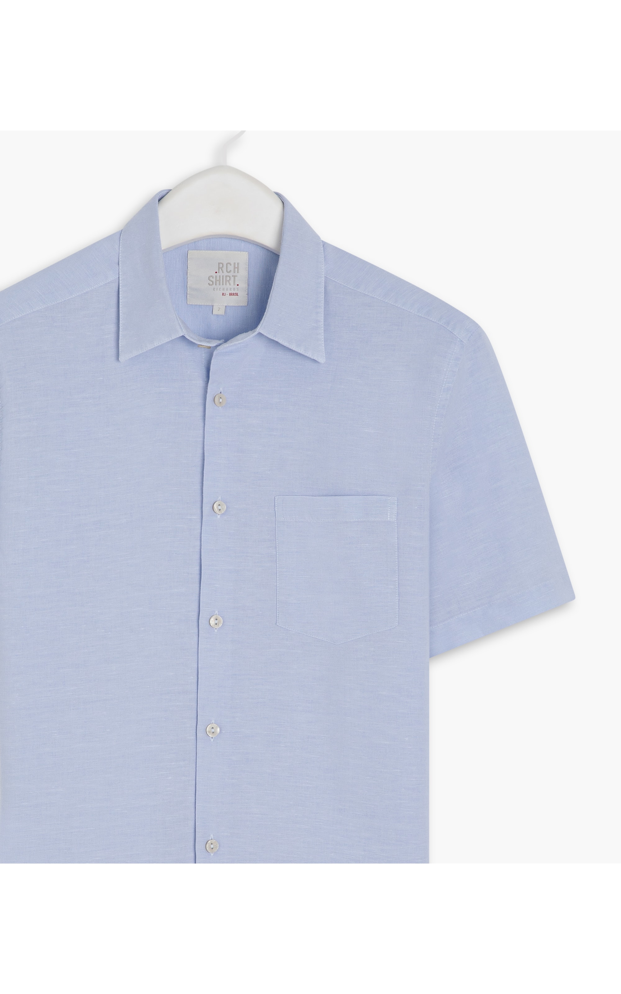 Camisa Linho  Telin Uni Mc Azul Bic