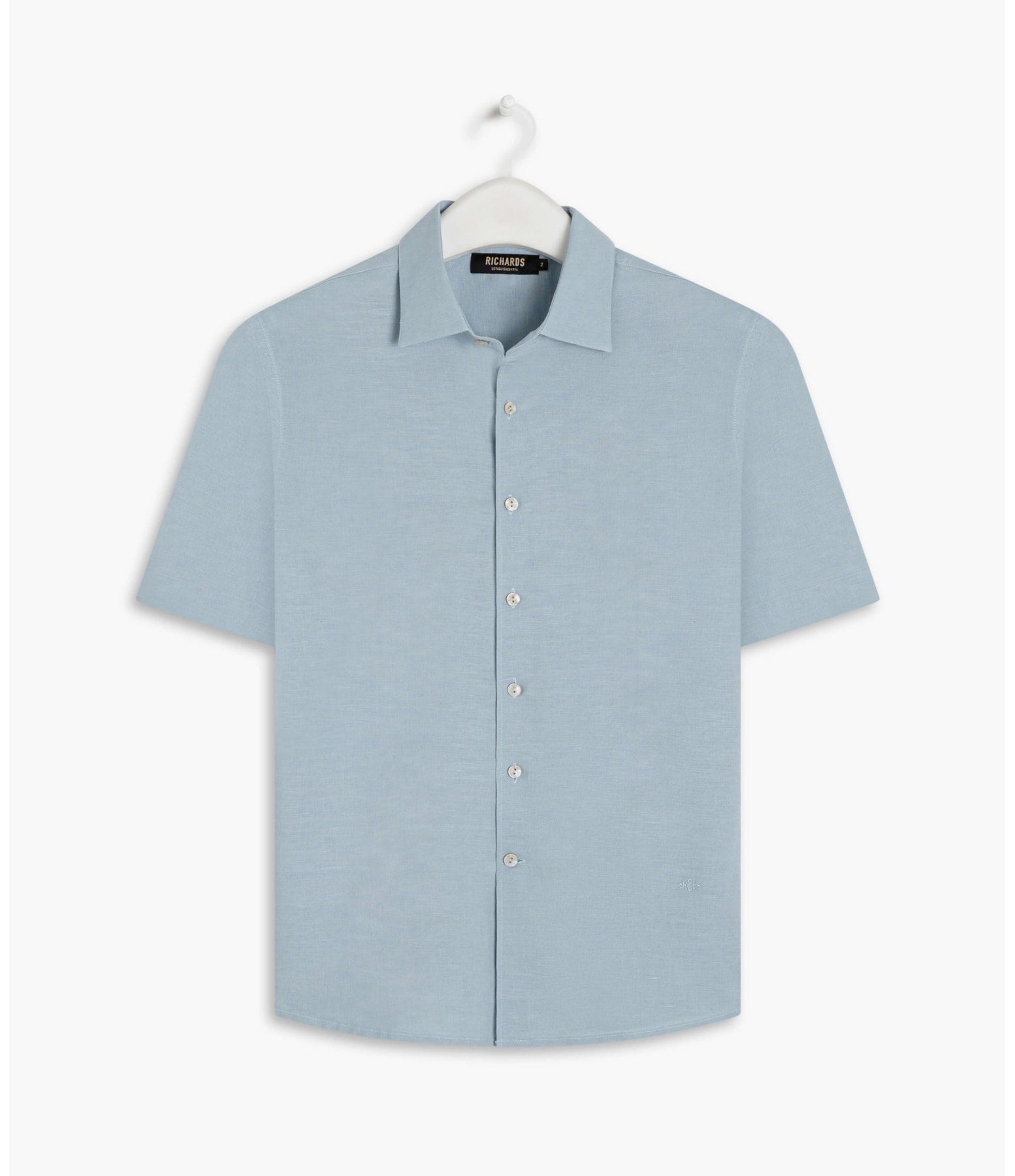 Camisa Linho  Telin Uni Mc Azul Claro
