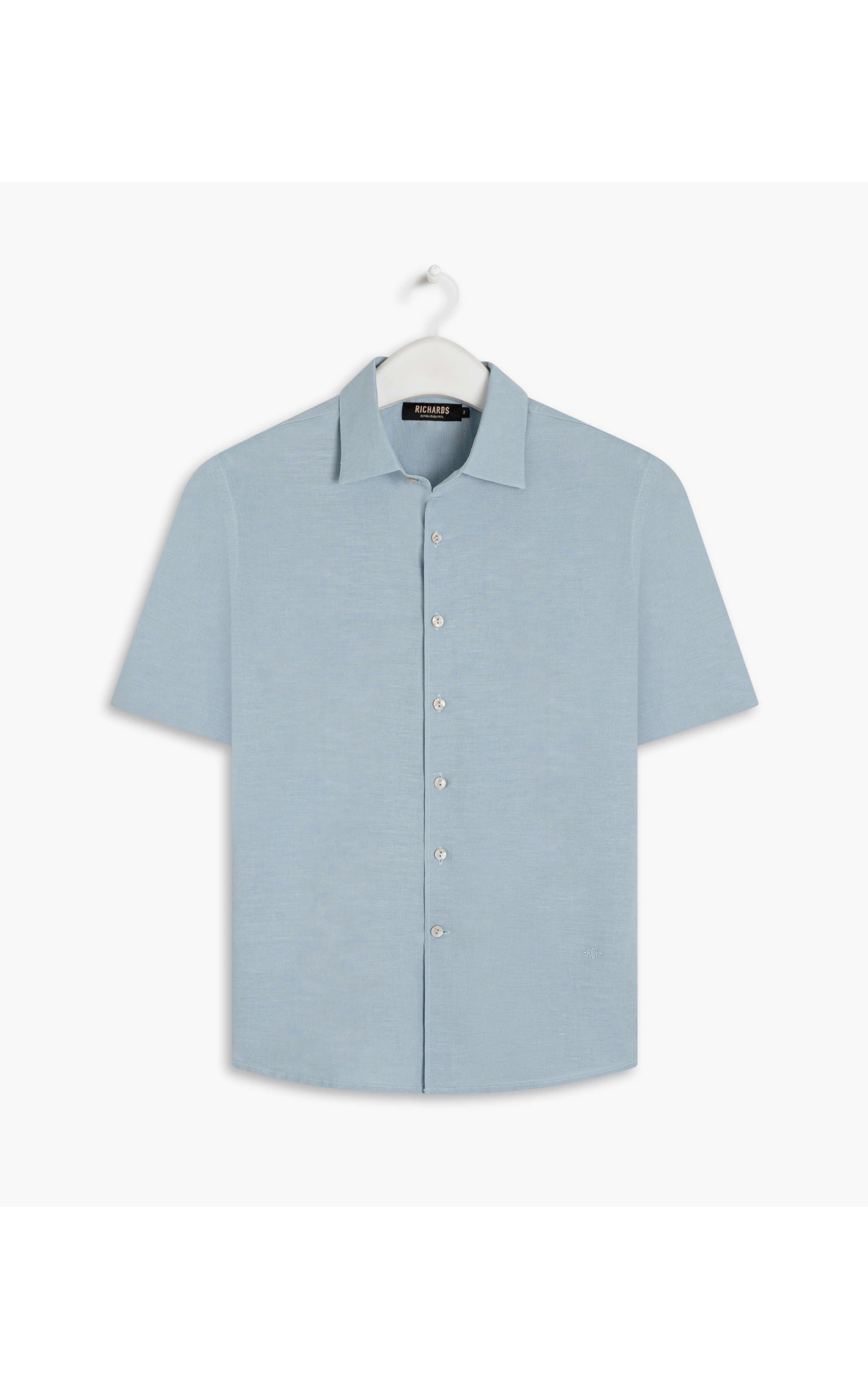Camisa Linho  Telin Uni Mc Azul Claro