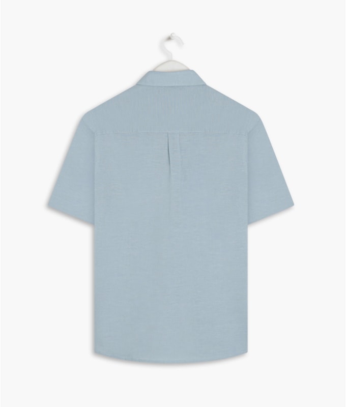 Camisa Linho  Telin Uni Mc Azul Claro