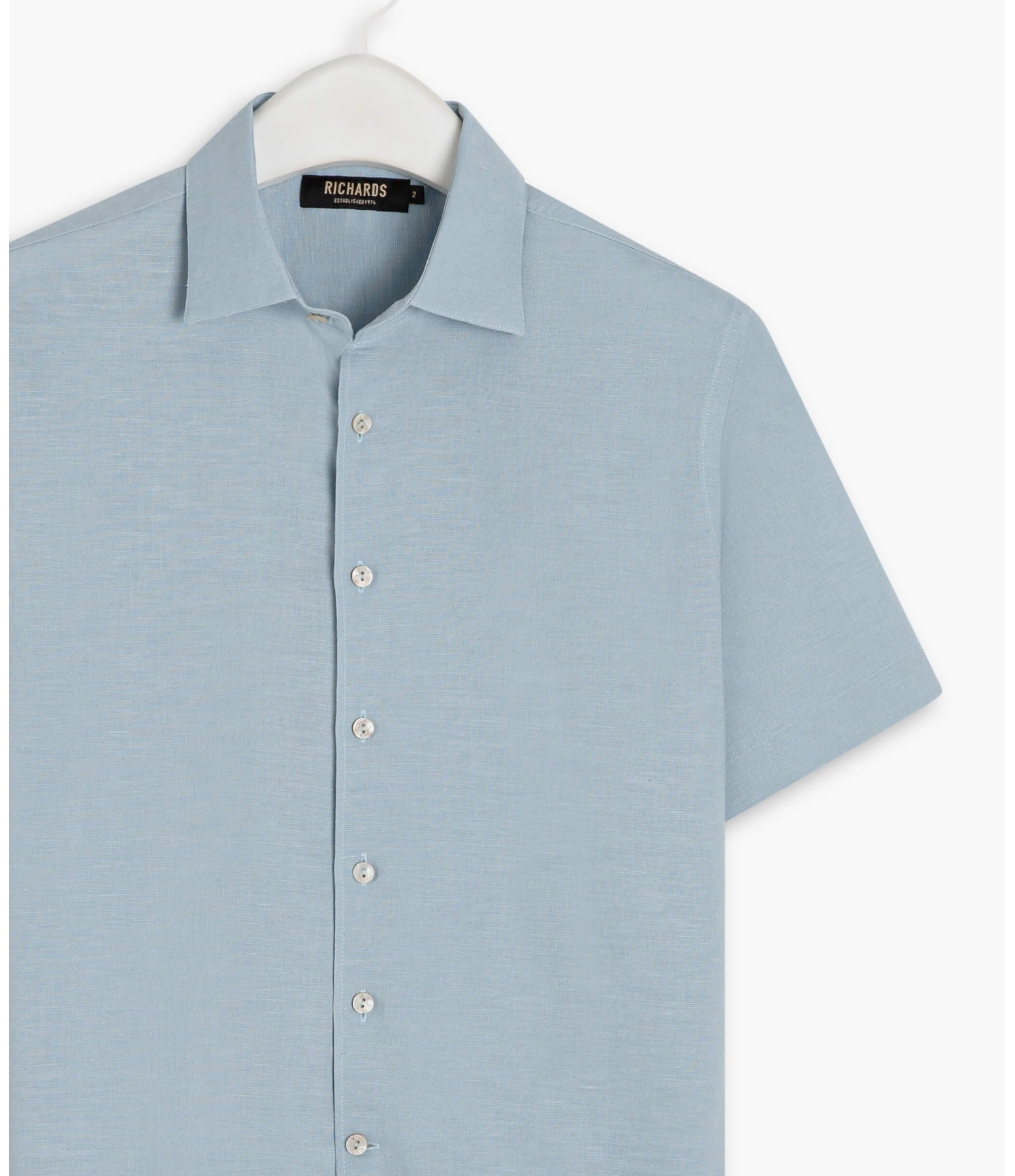 Camisa Linho  Telin Uni Mc Azul Claro