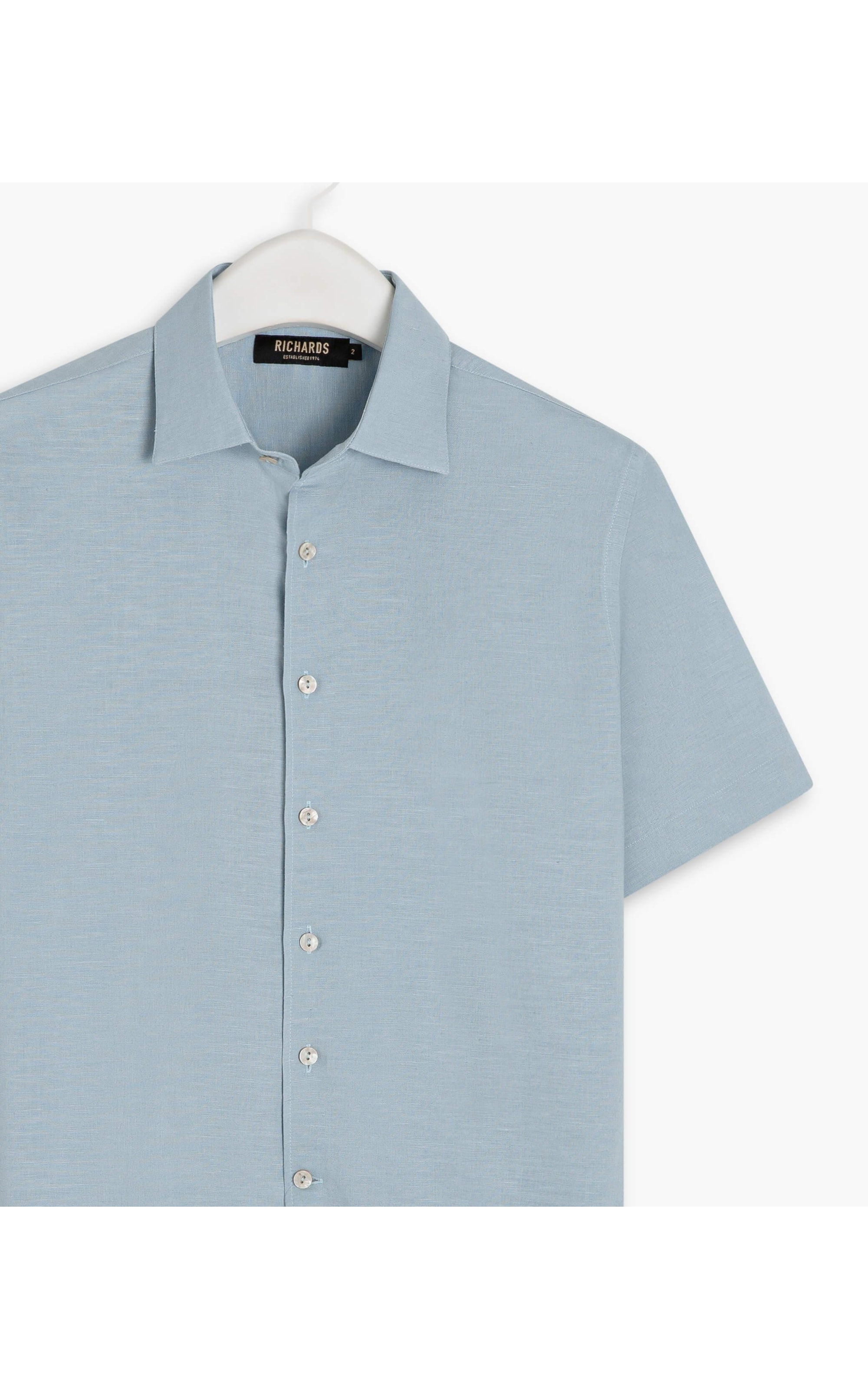 Camisa Linho  Telin Uni Mc Azul Claro